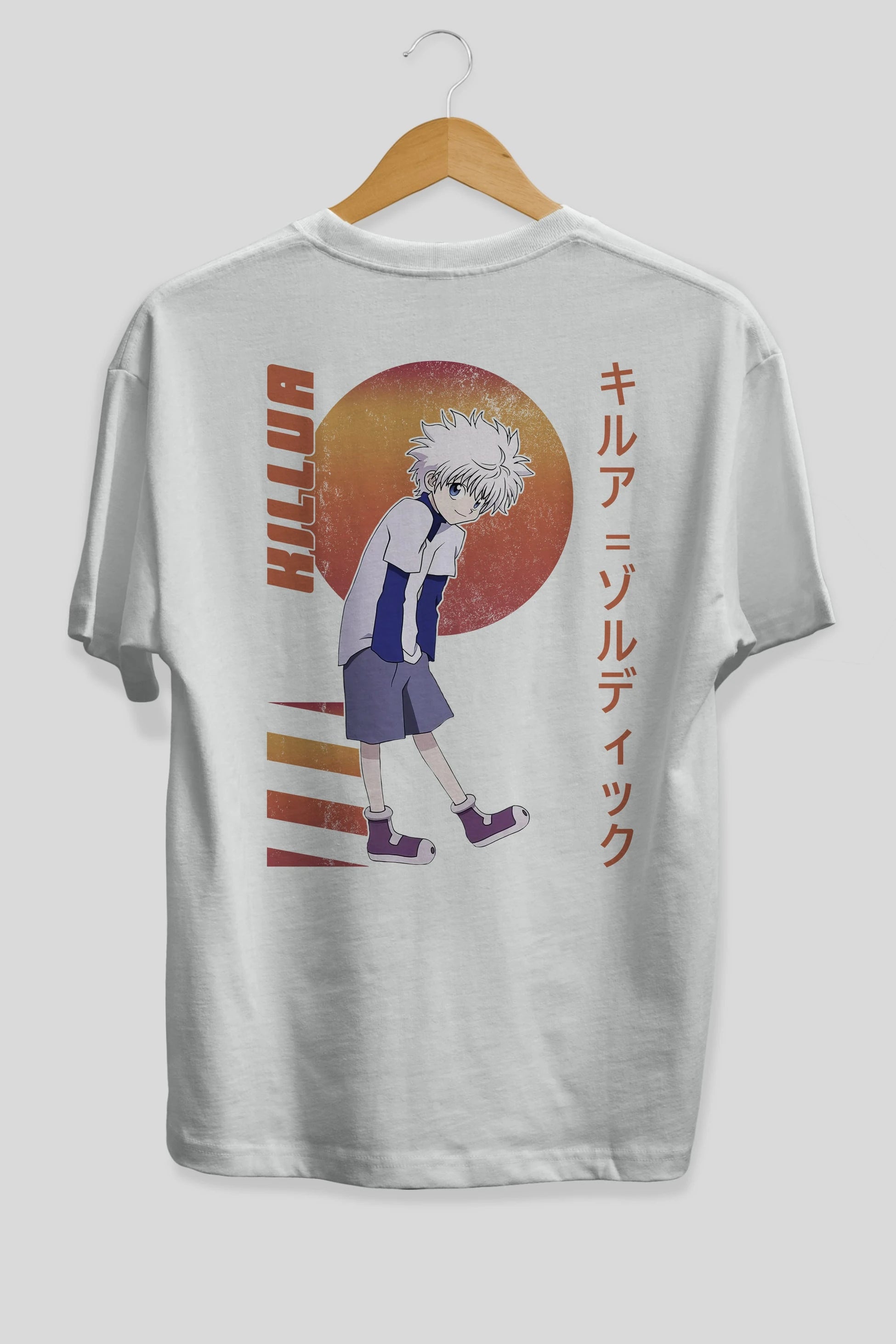Killua Zoldyck 5 2 Anime Arka Baskılı Oversize t-shirt Erkek Kadın Unisex