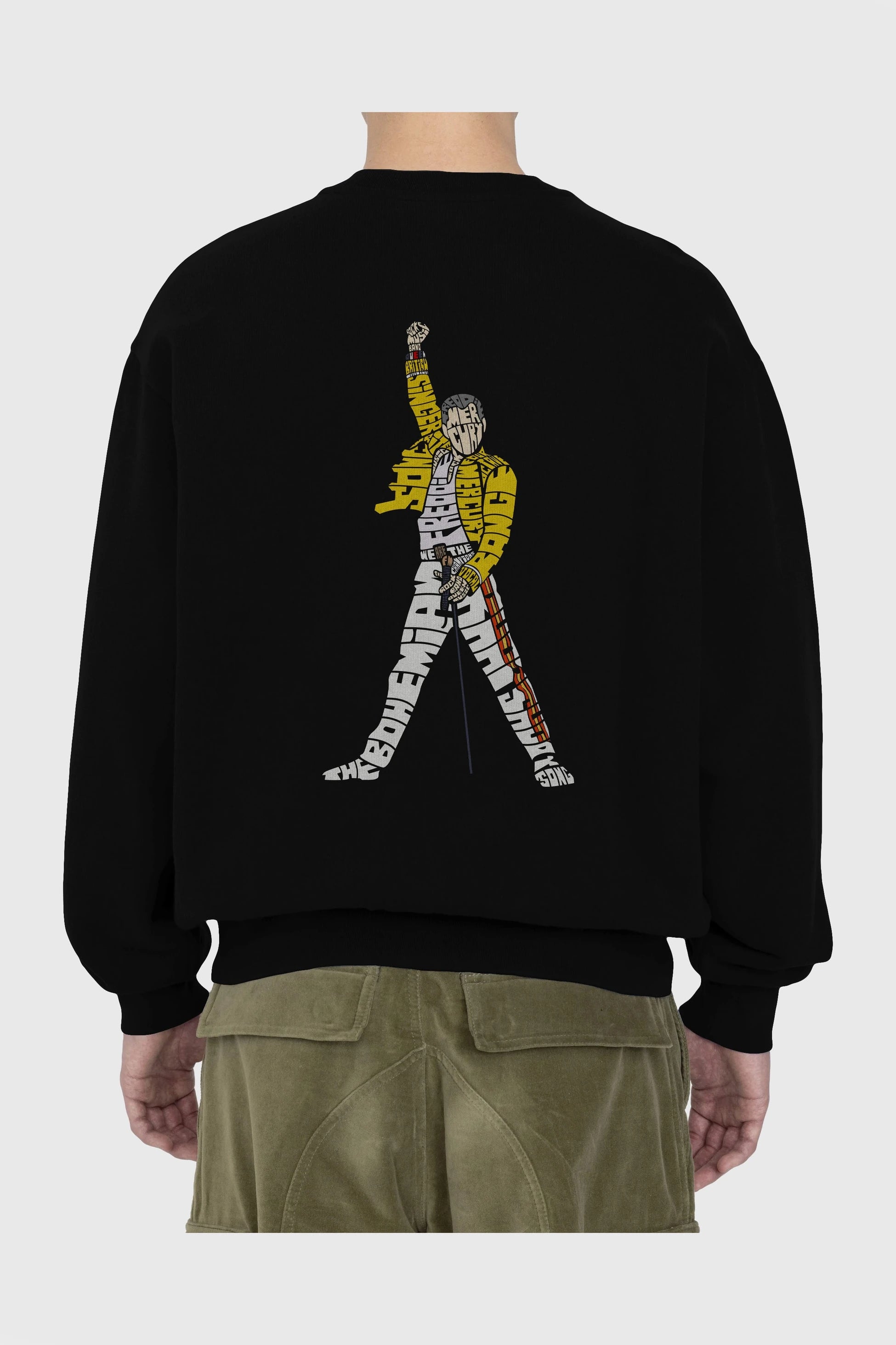 Freddy Mercury Arka Baskılı Oversize Sweatshirt Erkek Kadın Unisex