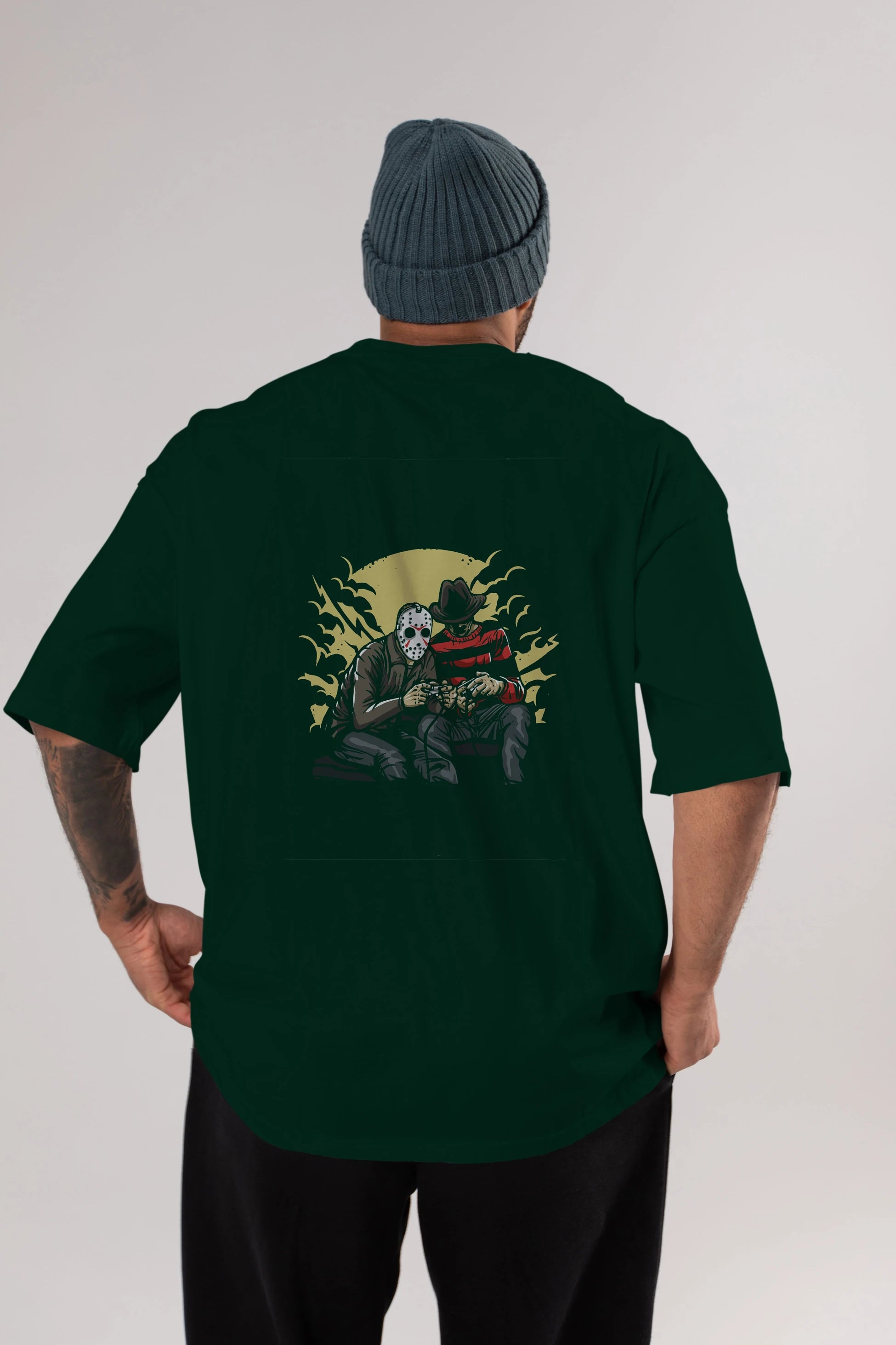 Dark Gamers Arka Baskılı Oversize t-shirt Erkek Kadın Unisex %100 Pamuk
