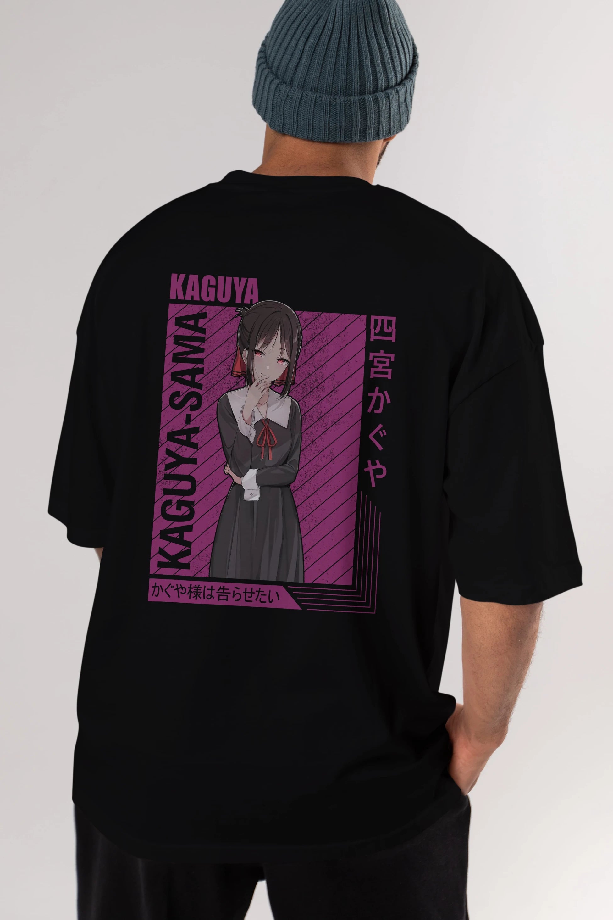 Kaguya Shinomiya 4 1 Anime Arka Baskılı Oversize t-shirt Erkek Kadın Unisex
