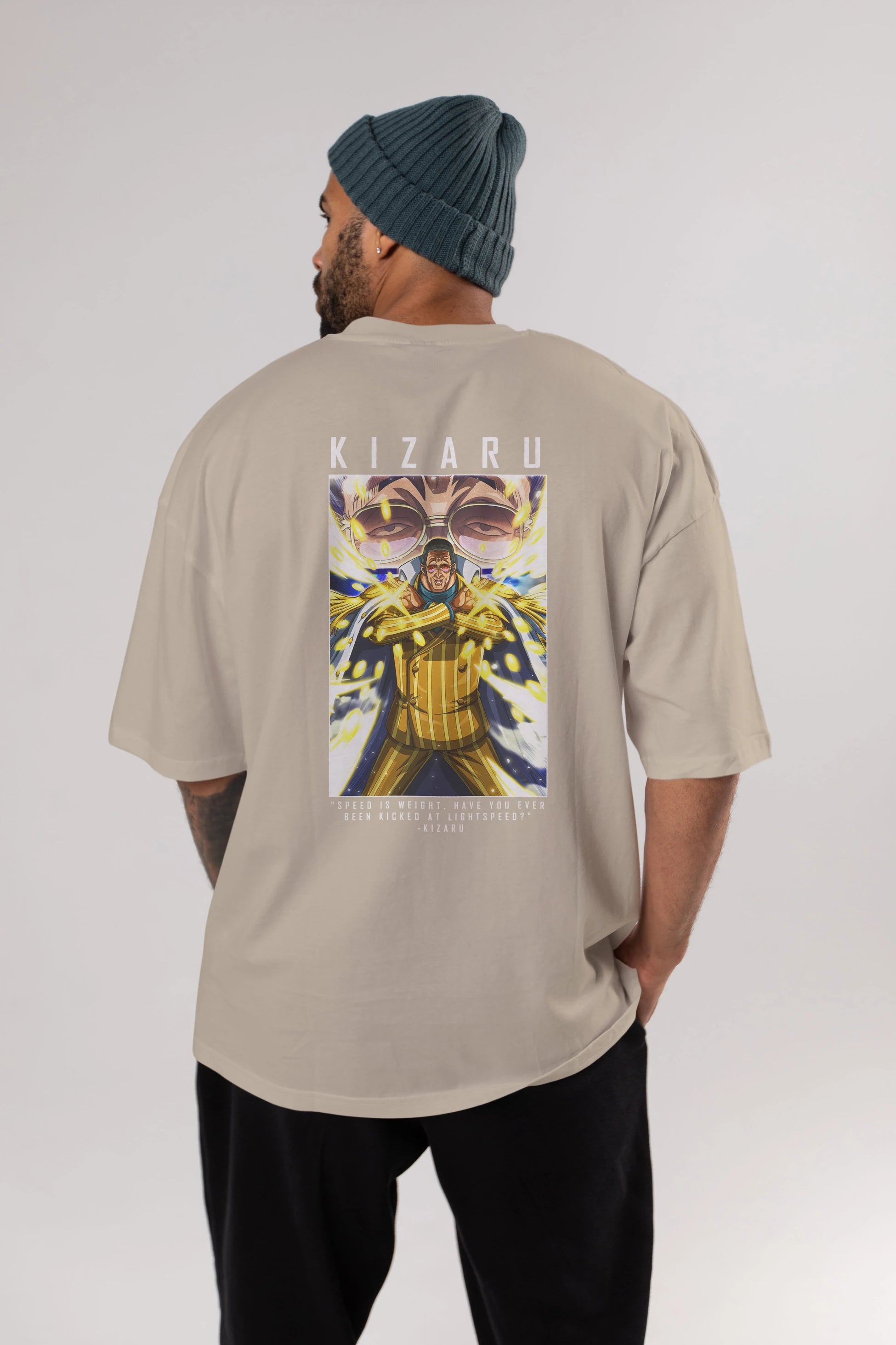 Kizaru Anime Arka Baskılı Oversize t-shirt Erkek Kadın Unisex %100 pamuk tişort
