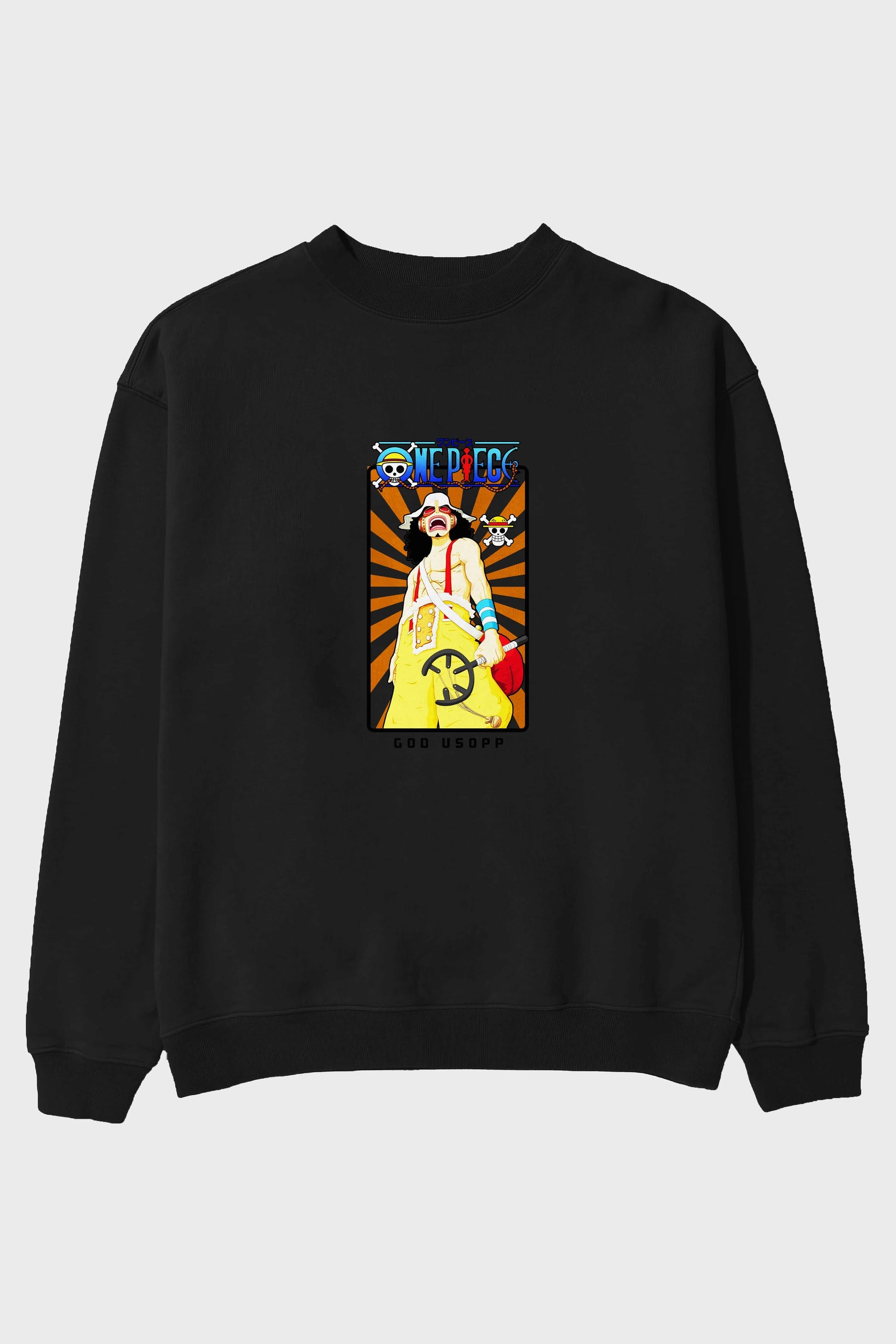 Usopp Ön Baskılı Anime Oversize Sweatshirt Erkek Kadın Unisex