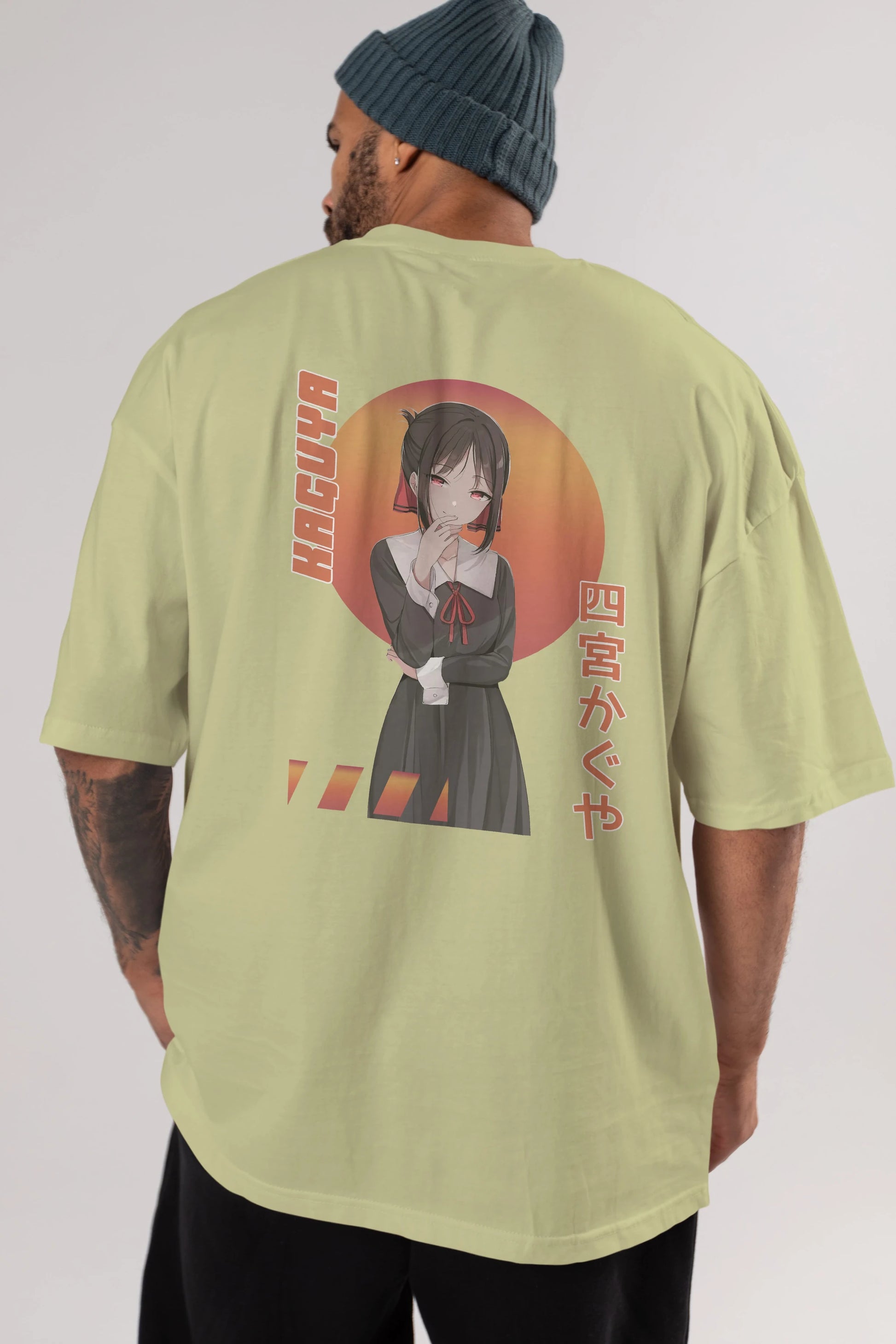 Kaguya Shinomiya 5 Anime Arka Baskılı Oversize t-shirt Erkek Kadın Unisex
