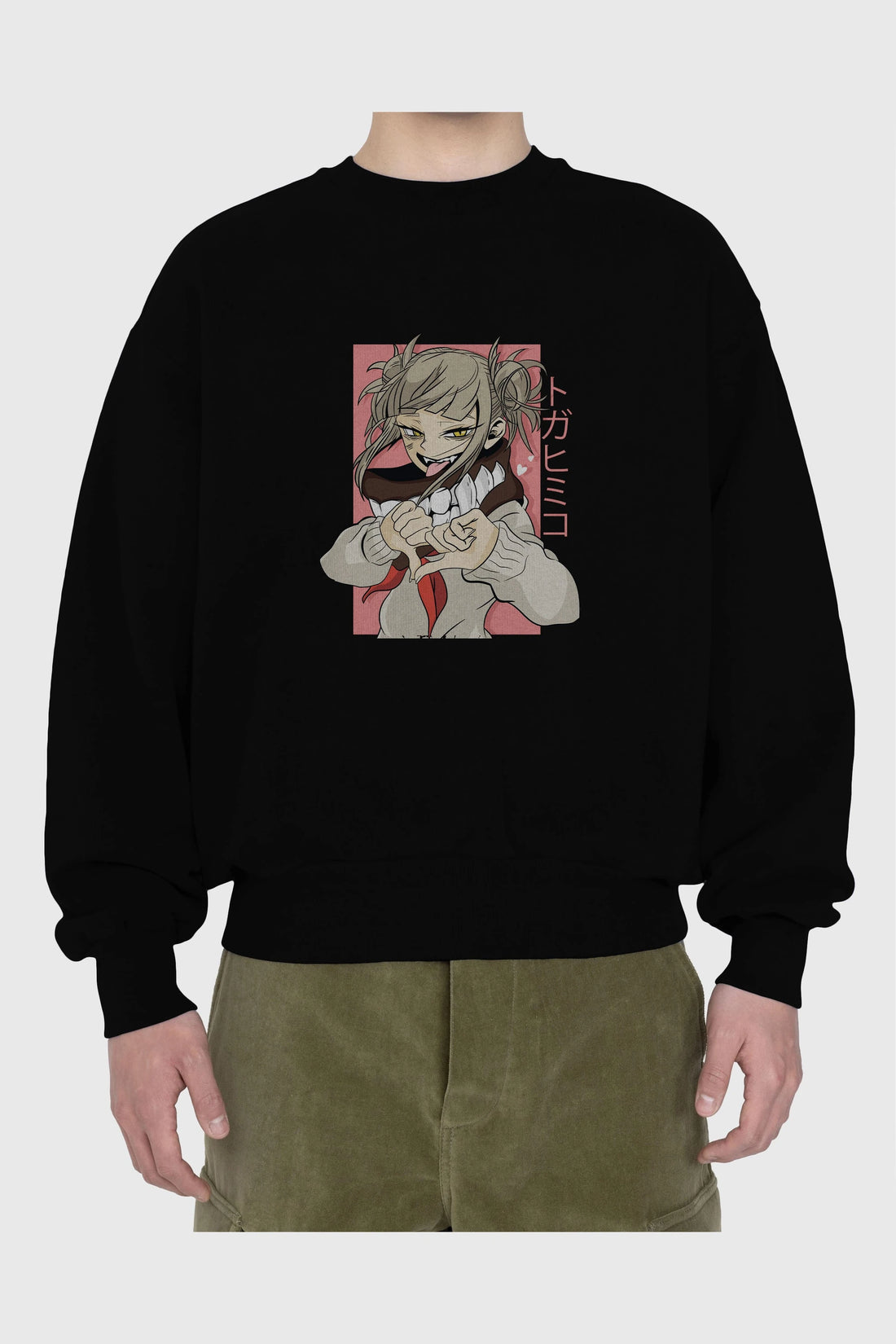Himiko Toga Anime Ön Baskılı Oversize Sweatshirt Erkek Kadın Unisex