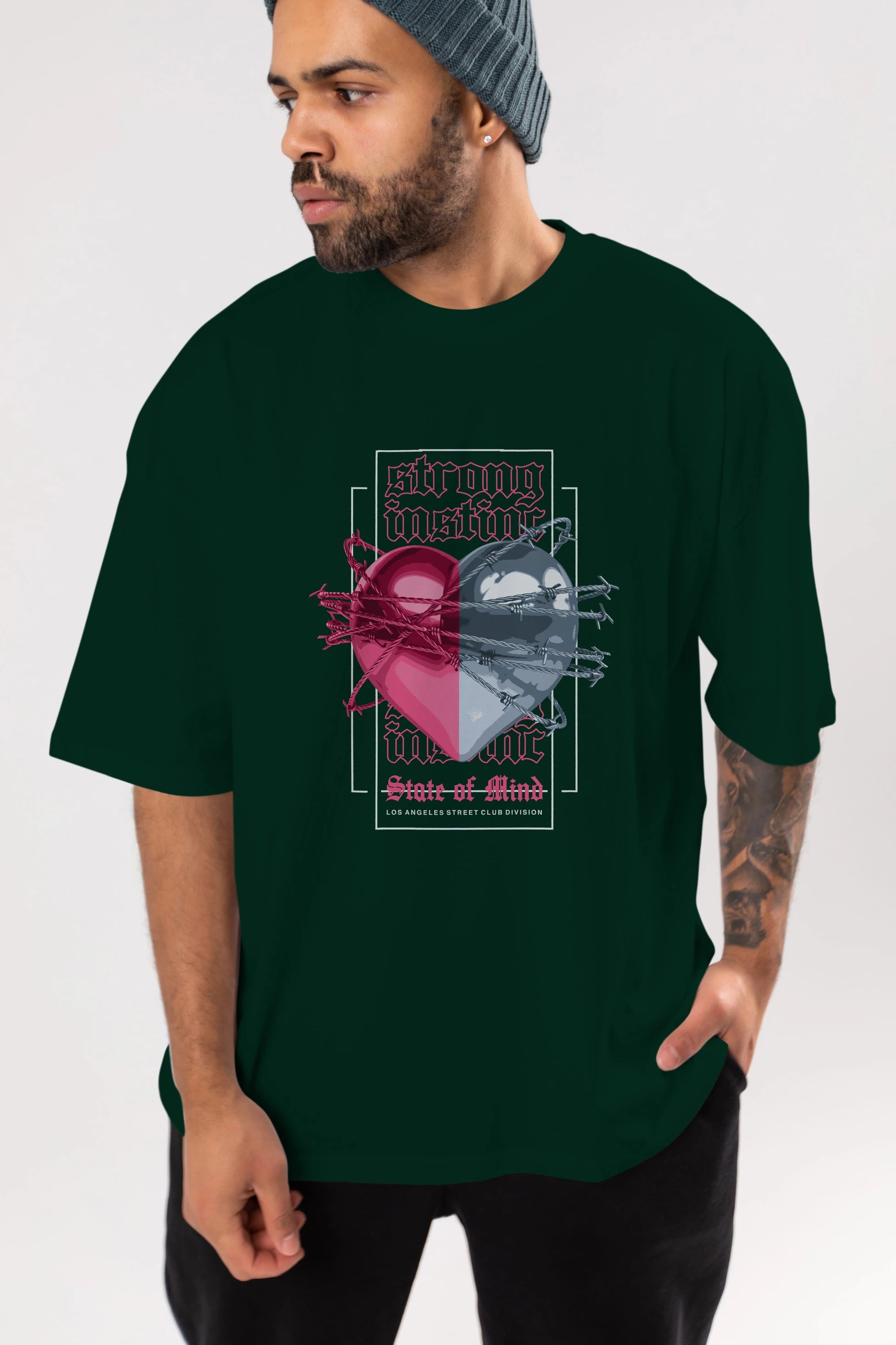 State of Mind Ön Baskılı Oversize t-shirt Erkek Kadın Unisex