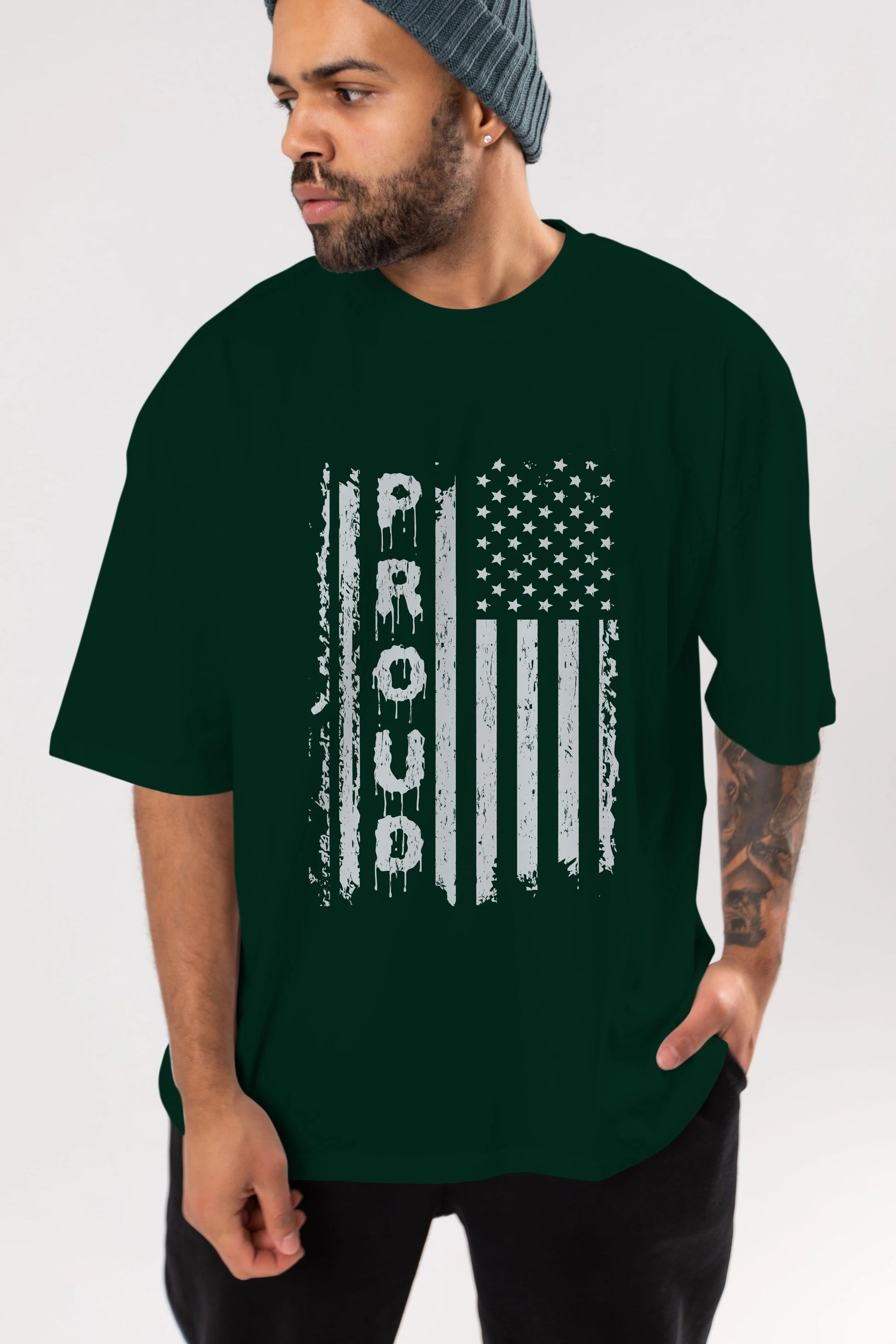 Proud Ön Baskılı Oversize t-shirt Erkek Kadın Unisex