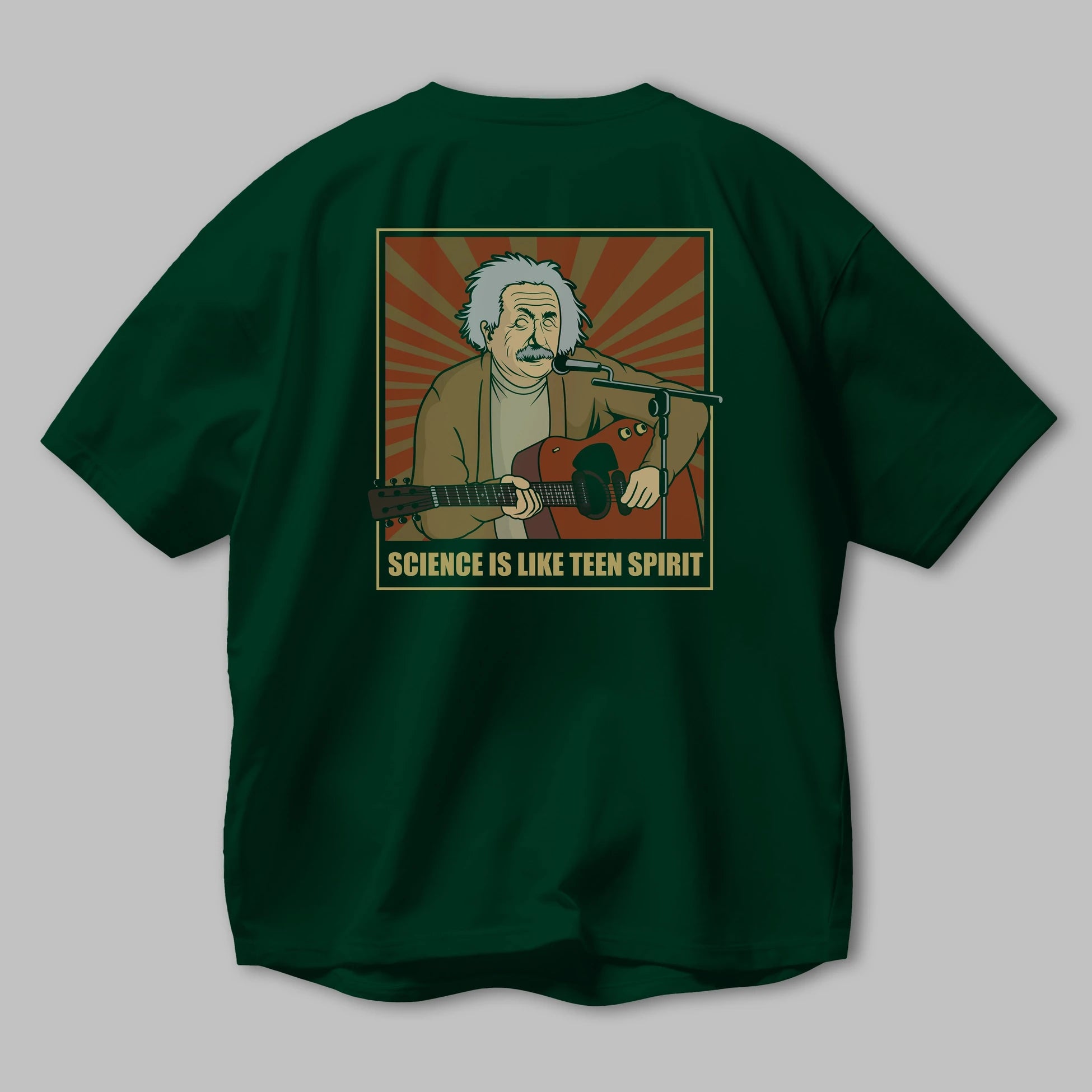 Kurt Einstein Arka Baskılı Oversize t-shirt Erkek Kadın Unisex %100 Pamuk tişort