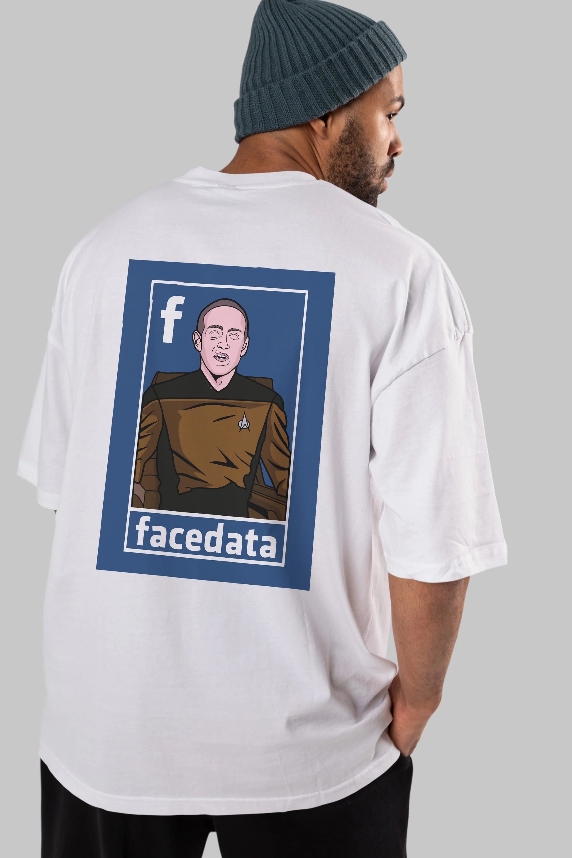 Zukerberg Data Arka Baskılı Oversize t-shirt Erkek Kadın Unisex %100 Pamuk tişort
