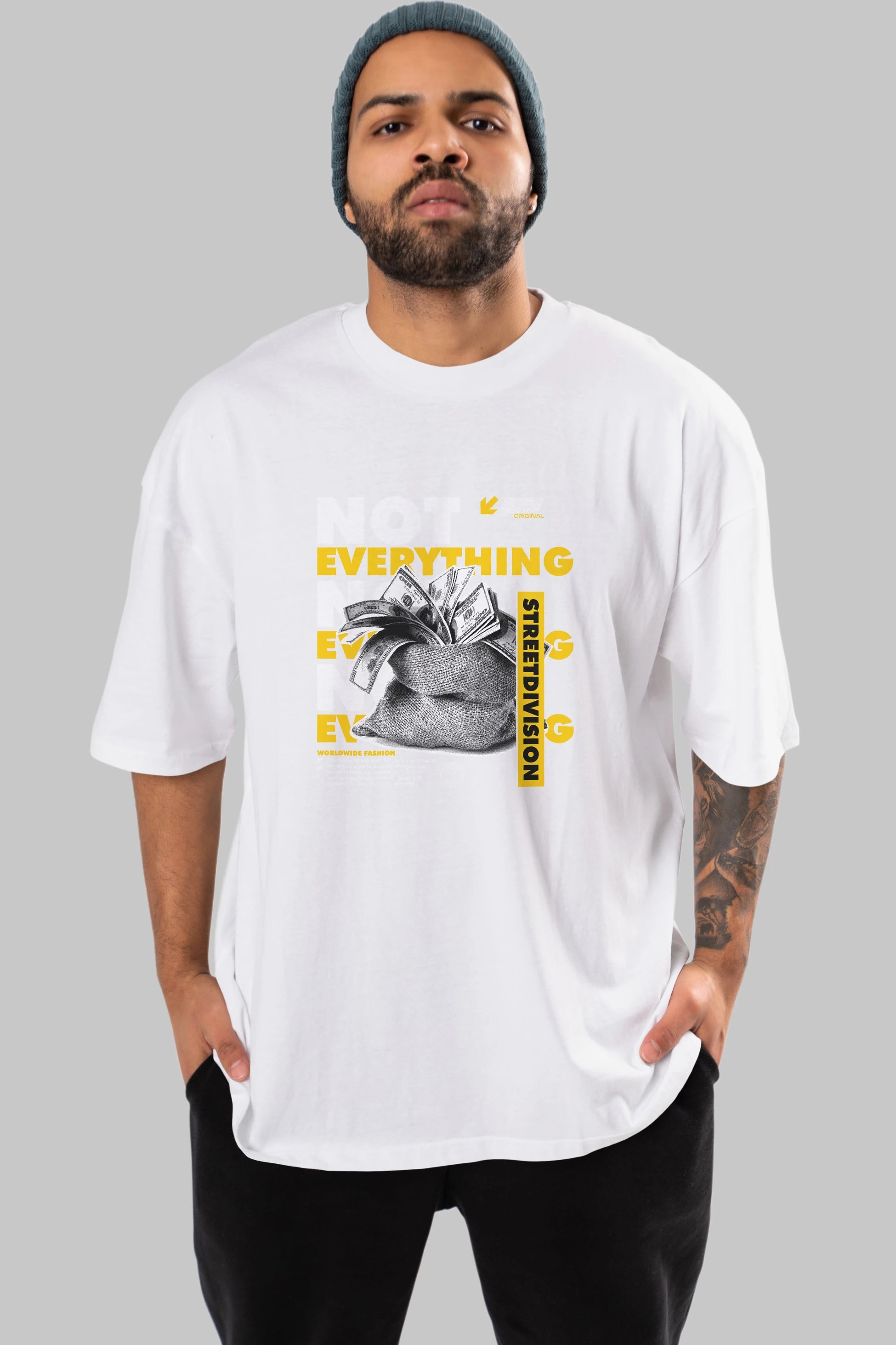 Not Everything Ön Baskılı Oversize t-shirt Erkek Kadın Unisex