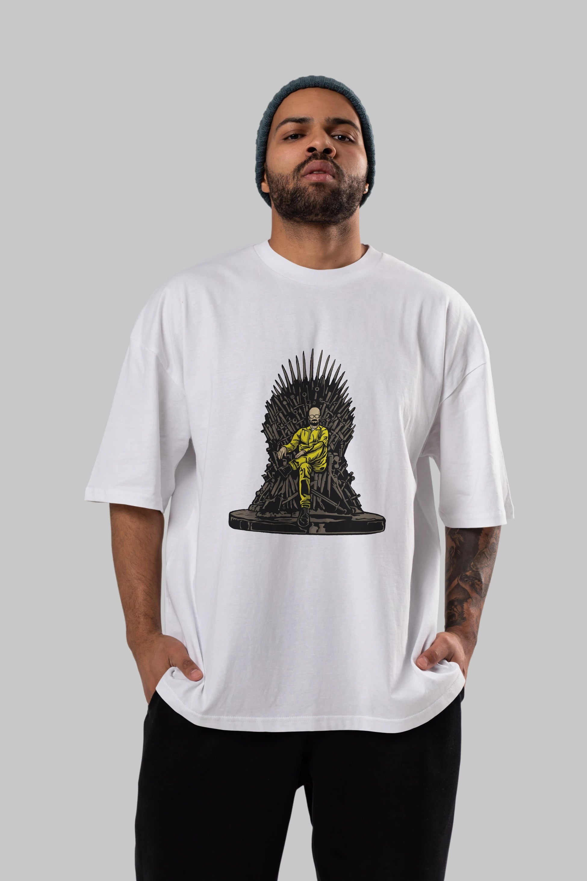 Danger Throne Ön Baskılı Oversize t-shirt Erkek Kadın Unisex %100 Pamuk tişort