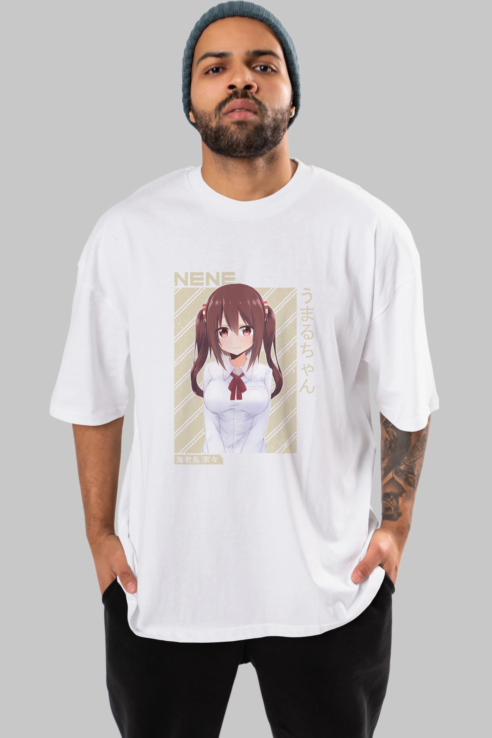 Nene Ebina 1 Anime Ön Baskılı Oversize t-shirt %100 pamuk Erkek Kadın Unisex