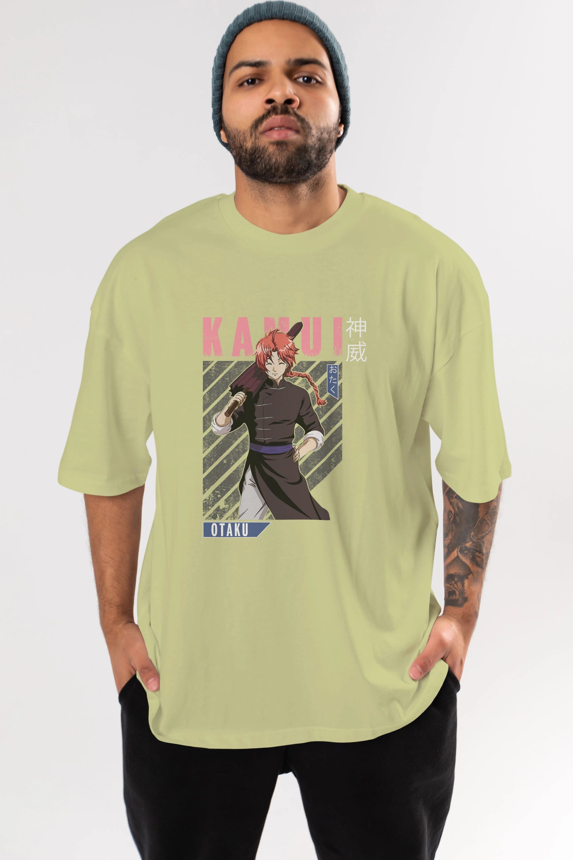 Kamui GINTAMA 1 Anime Ön Baskılı Oversize t-shirt %100 pamuk Erkek Kadın Unisex