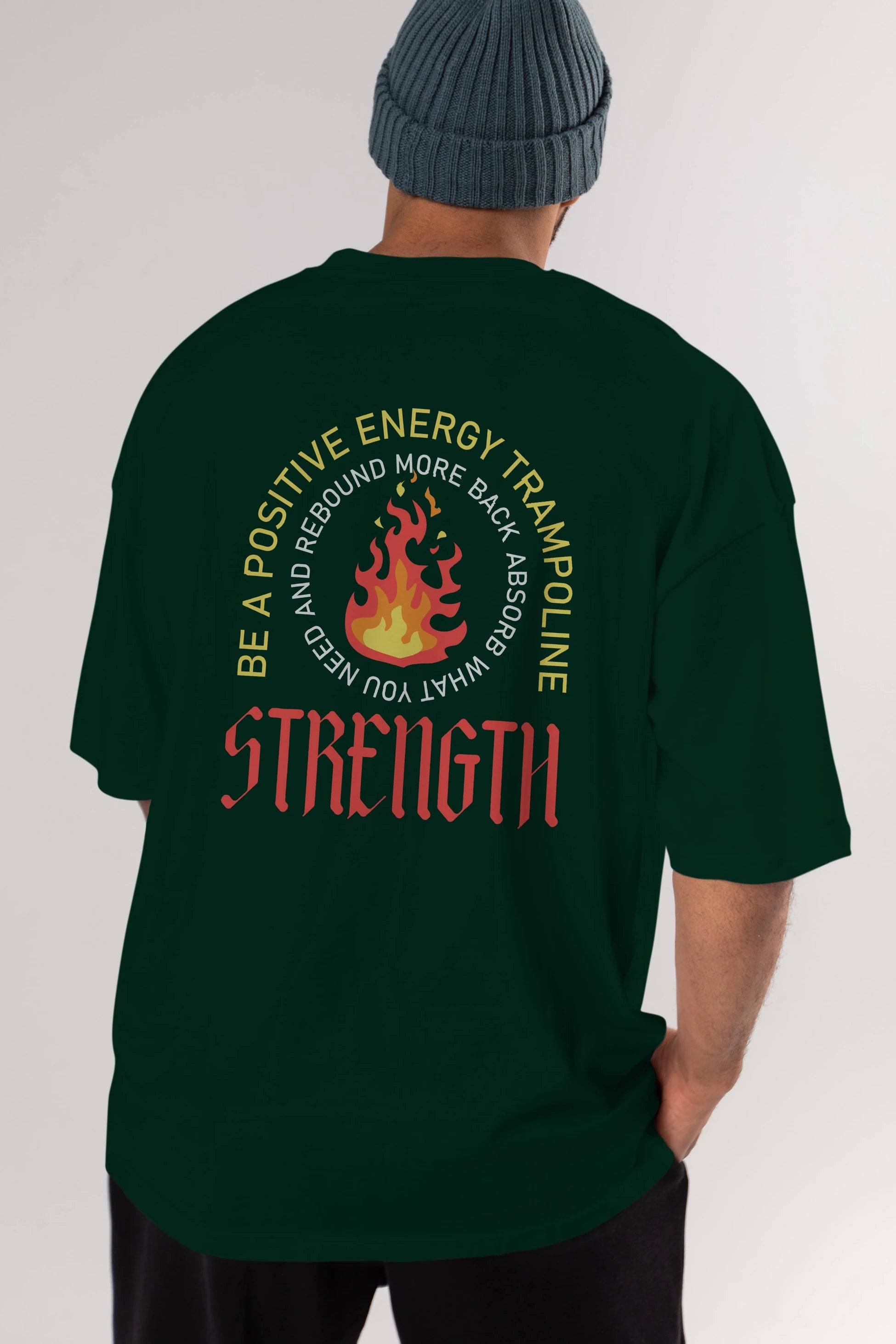Positive Energy Arka Baskılı Oversize t-shirt Erkek Kadın Unisex