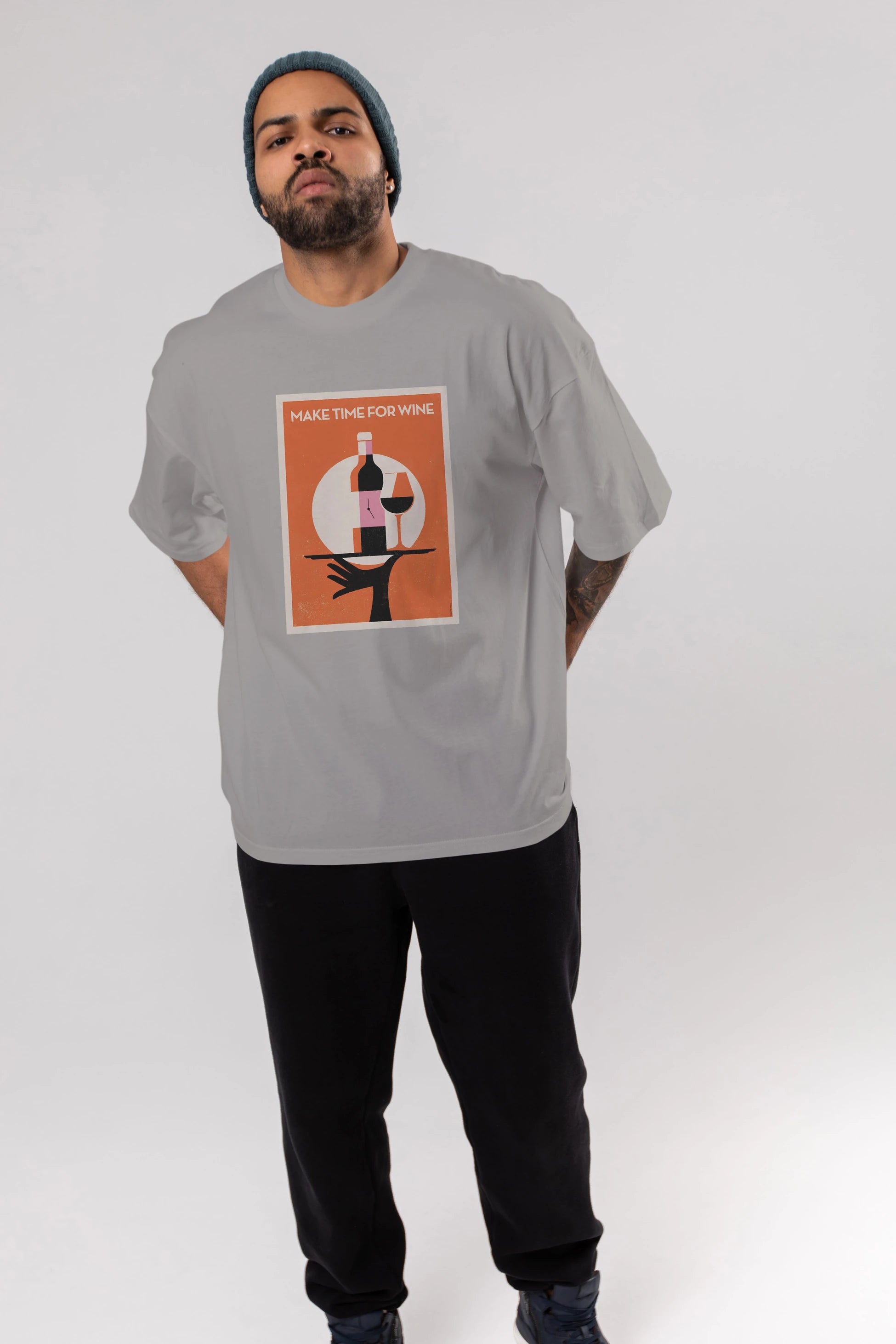Make Time For Wine Ön Baskılı Oversize t-shirt Erkek Kadın Unisex %100 Pamuk Bisiklet Yaka tişort
