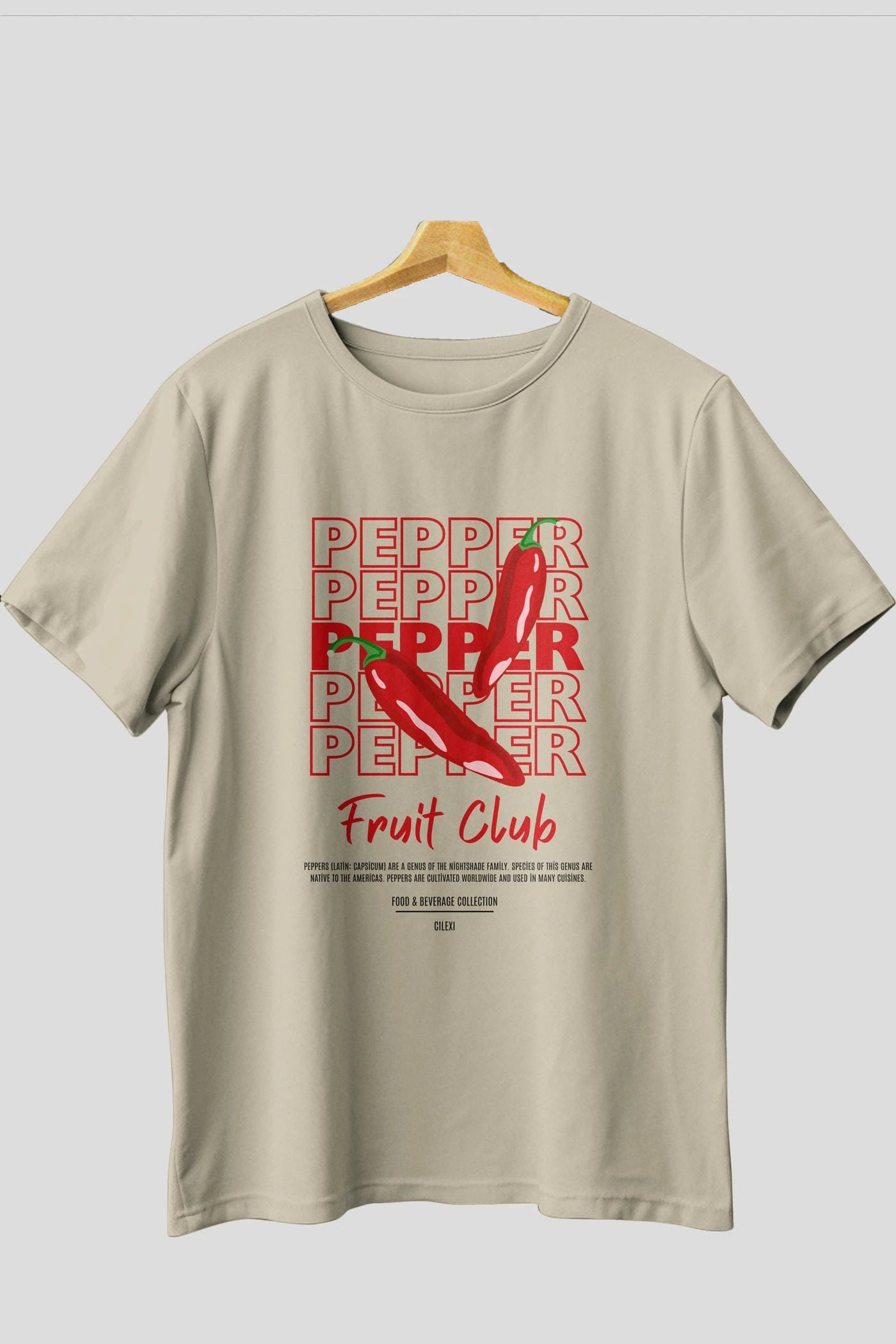 Pepper Ön Baskılı Oversize t-shirt Erkek Kadın Pamuk Bisiklet Yaka tişort