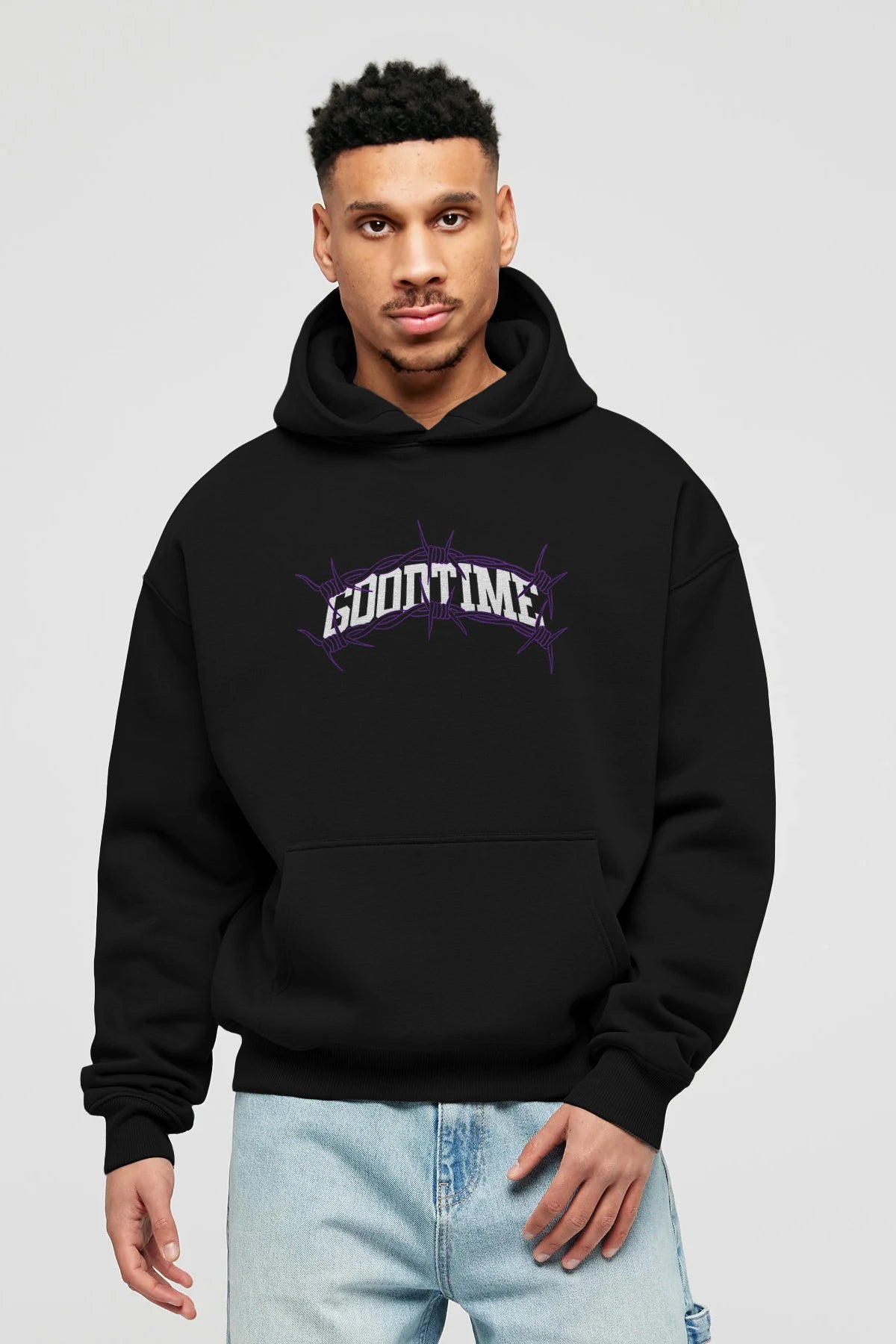 Good Time Ön Baskılı Hoodie Oversize Kapüşonlu Sweatshirt Erkek Kadın Unisex