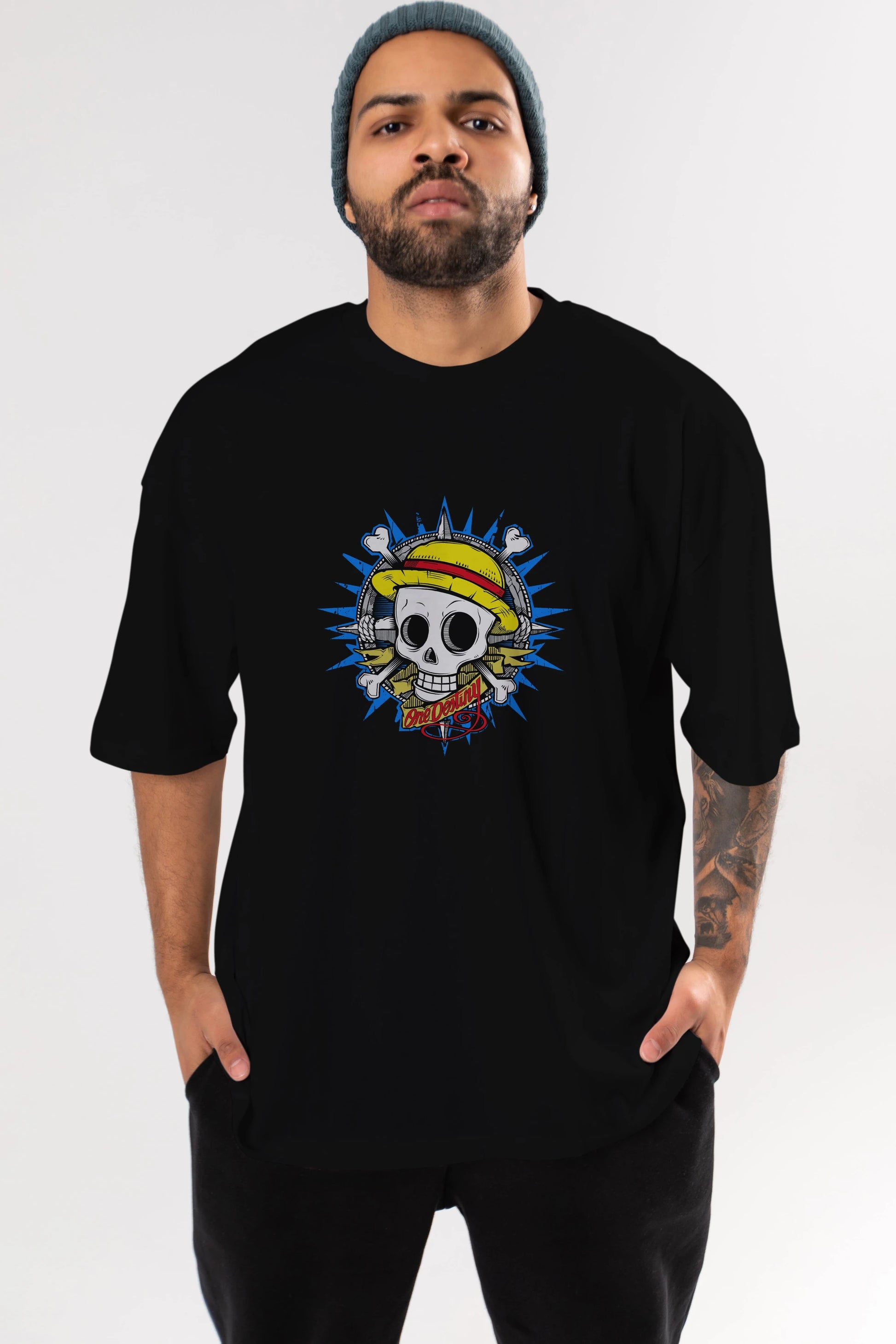 One destiny Anime Ön Baskılı Oversize t-shirt Erkek Kadın Unisex