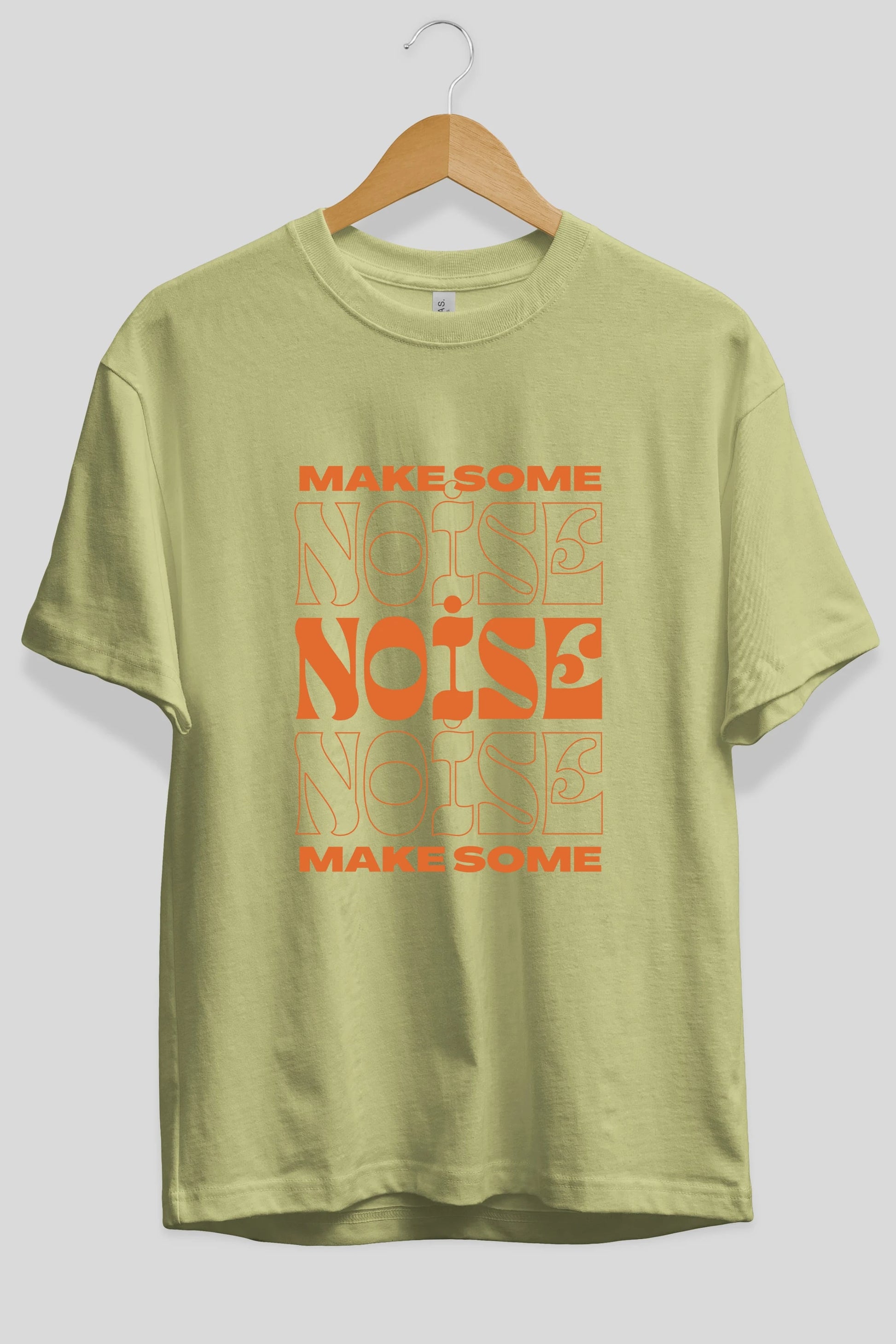 Make Some Noise Yazılı 2 Ön Baskılı Oversize t-shirt Erkek Kadın Unisex
