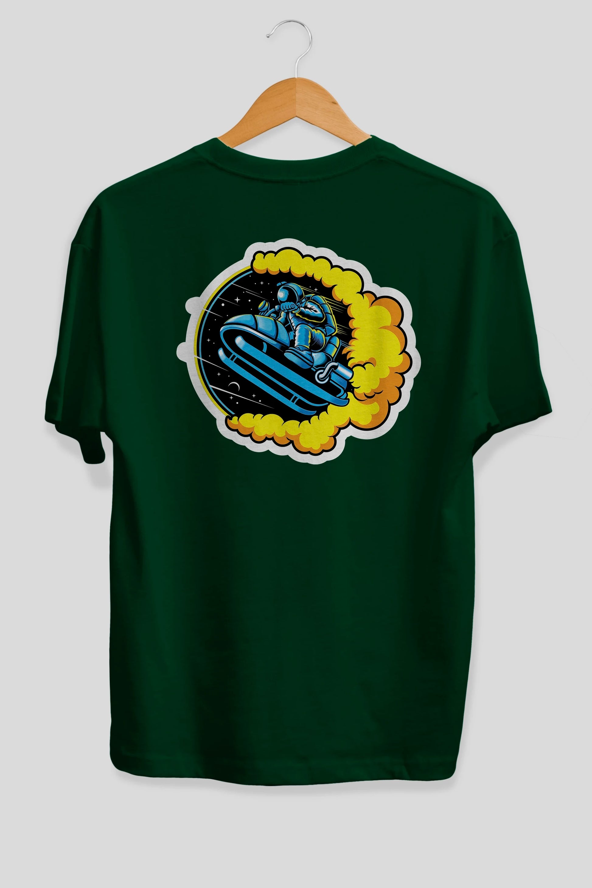 Astrojump with Snowmobile Sticker Arka Baskılı Oversize t-shirt Erkek Kadın Unisex
