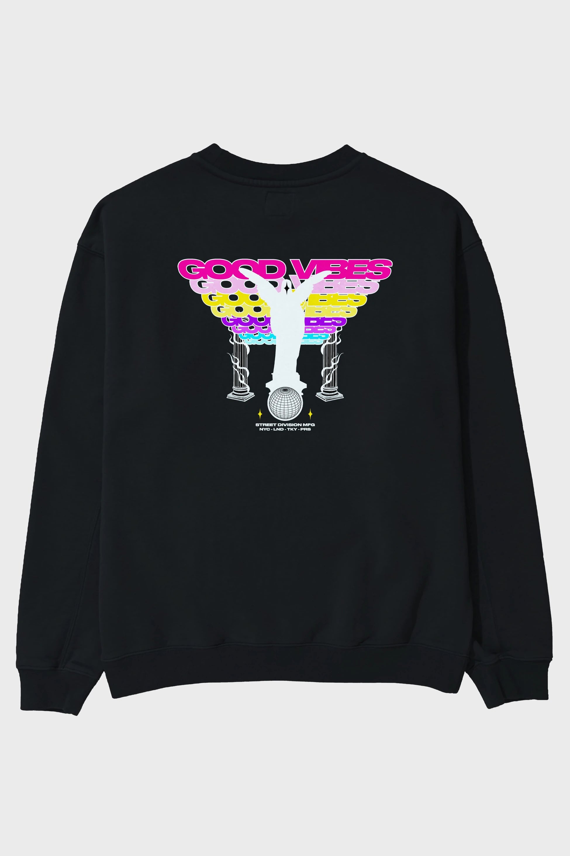 Good Vibes Arka Baskılı Oversize Sweatshirt Erkek Kadın Unisex