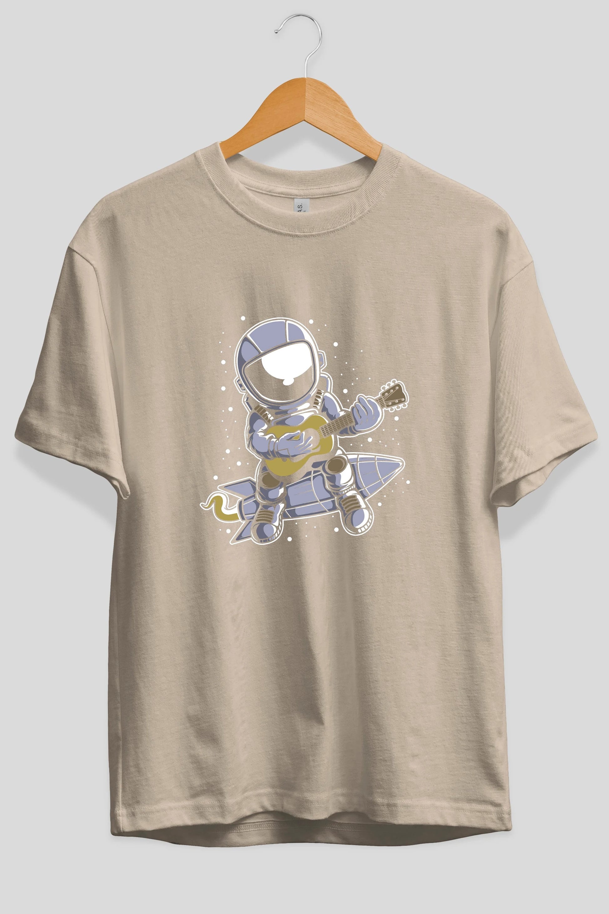Astronaut Guitar (2) Ön Baskılı Oversize t-shirt Erkek Kadın Unisex