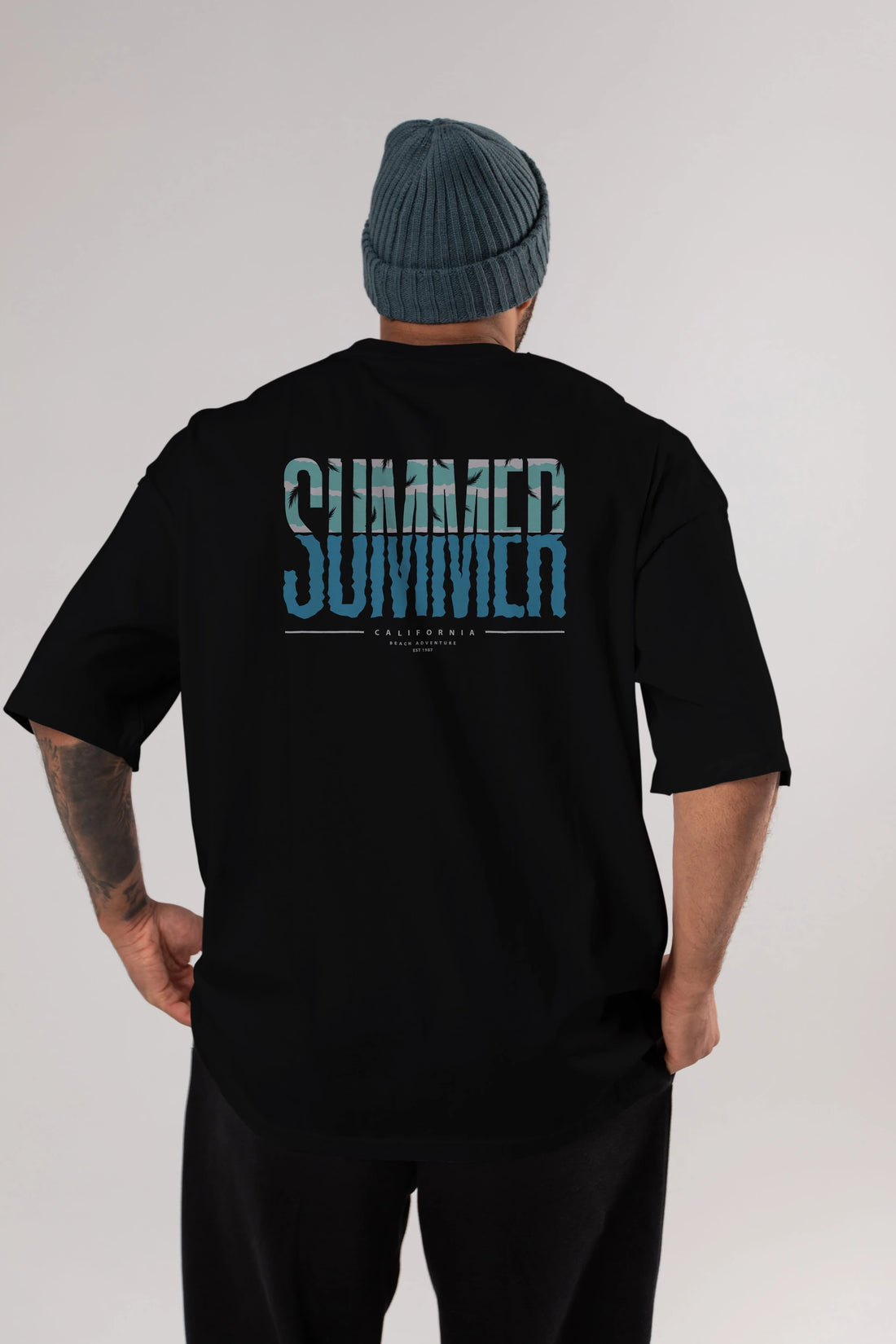 Summer California Arka Baskılı Oversize t-shirt Erkek Kadın Unisex