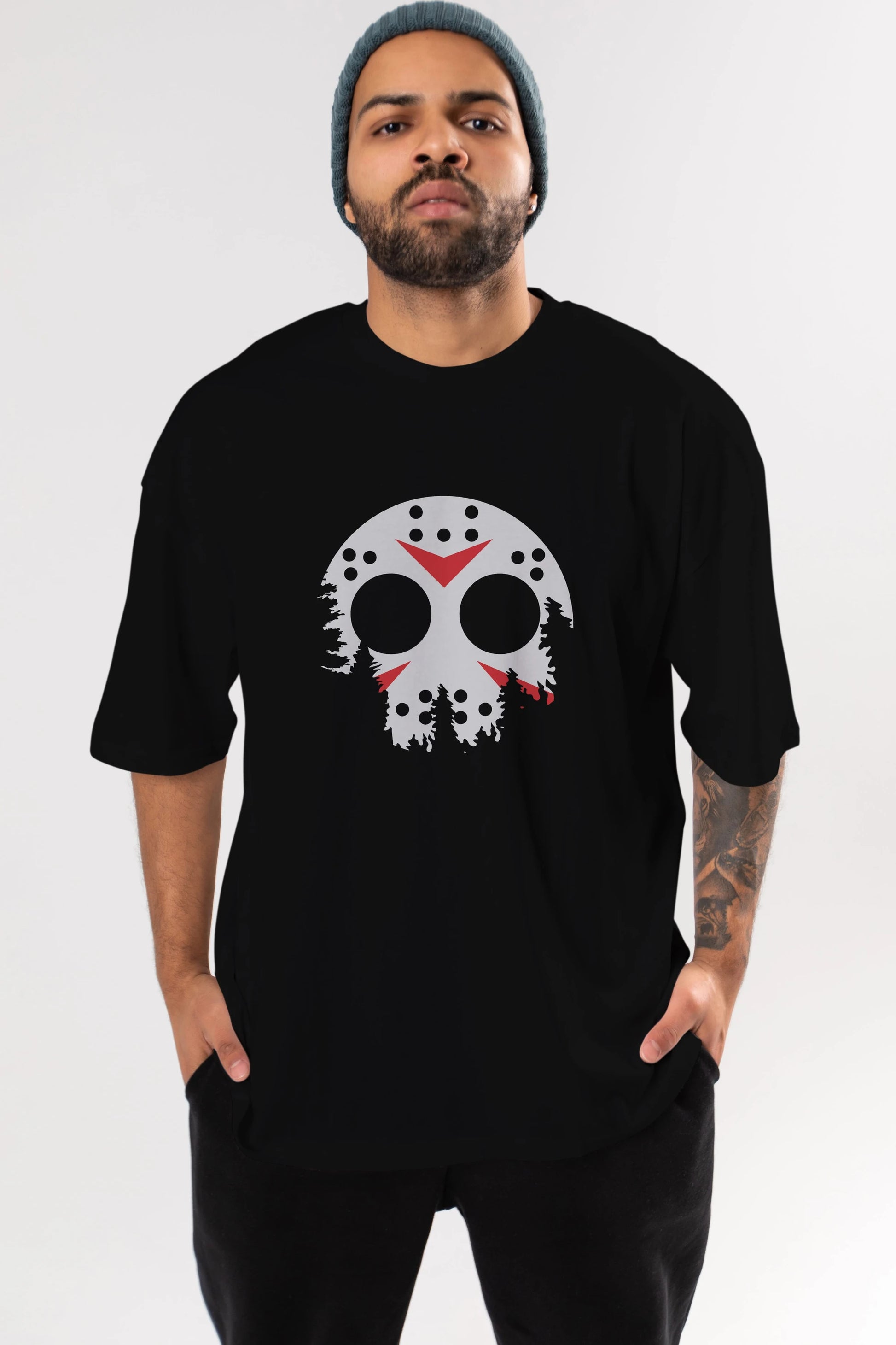 Jason Moon Ön Baskılı Oversize t-shirt %100 pamuk Erkek Kadın Unisex