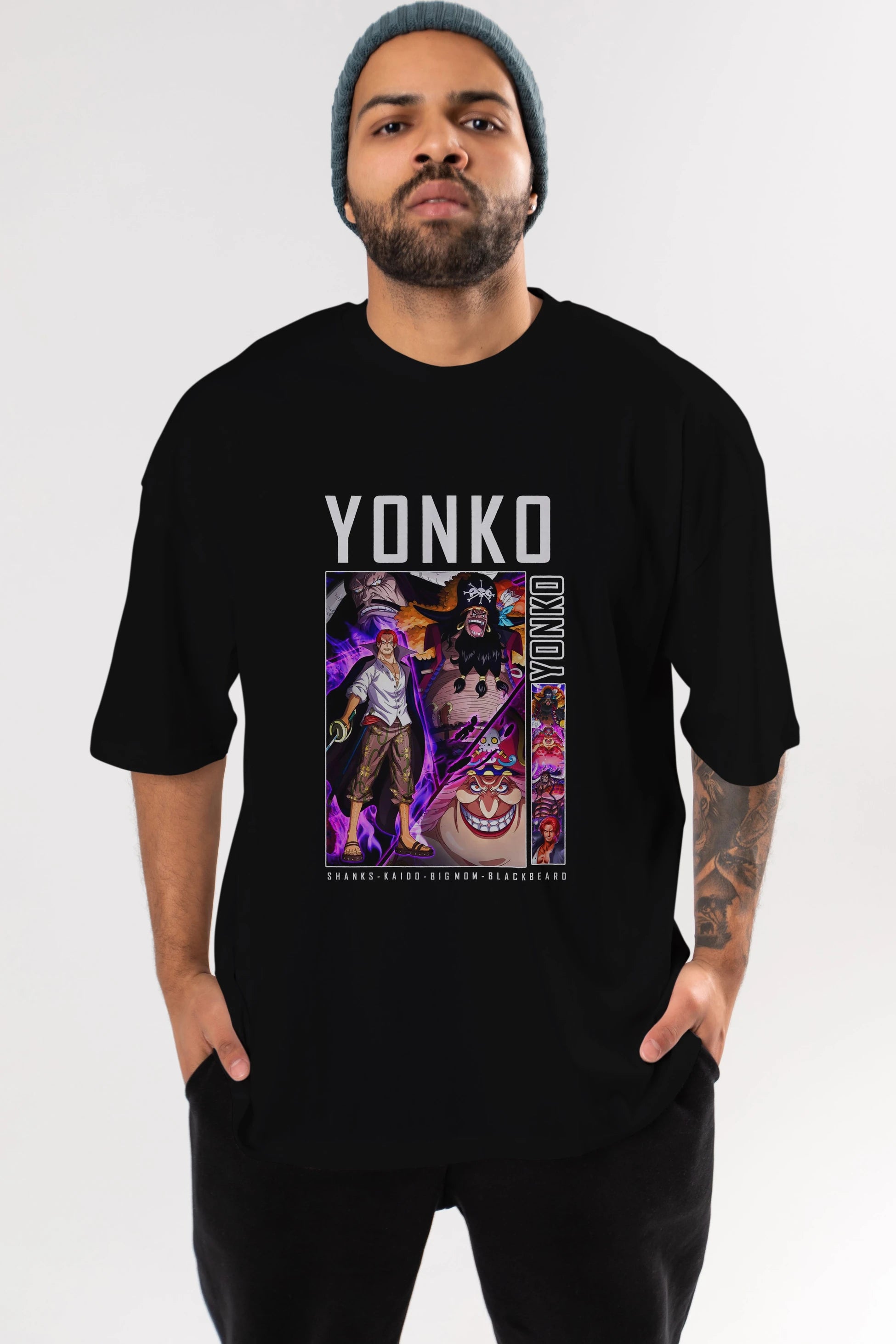 Yonko Anime Ön Baskılı Oversize t-shirt Erkek Kadın Unisex
