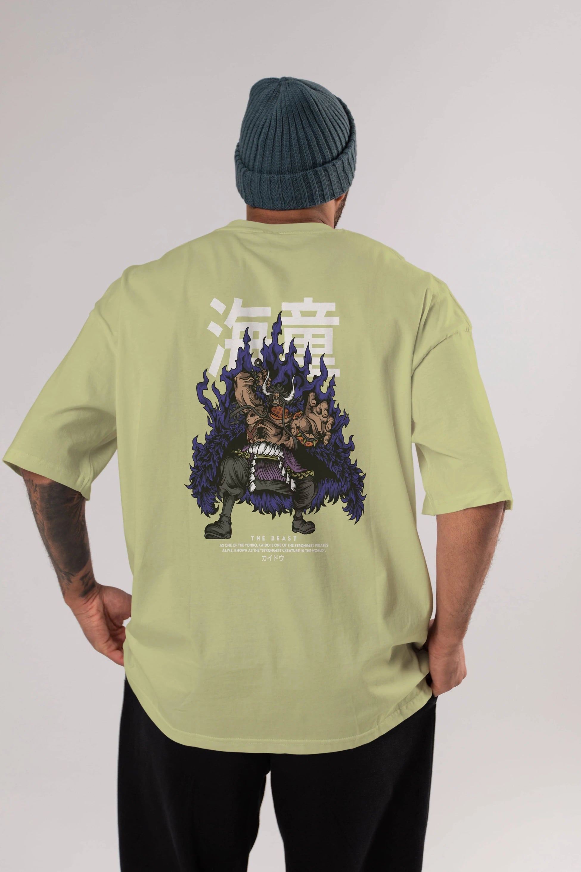 Kaido Anime Arka Baskılı Oversize t-shirt Erkek Kadın Unisex