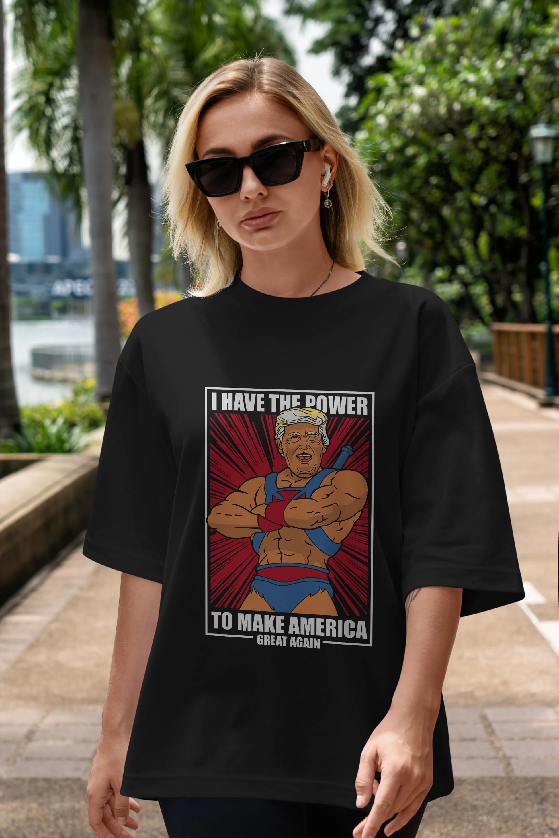 Trump Heman Ön Baskılı Oversize t-shirt Erkek Kadın Unisex %100 Pamuk tişort