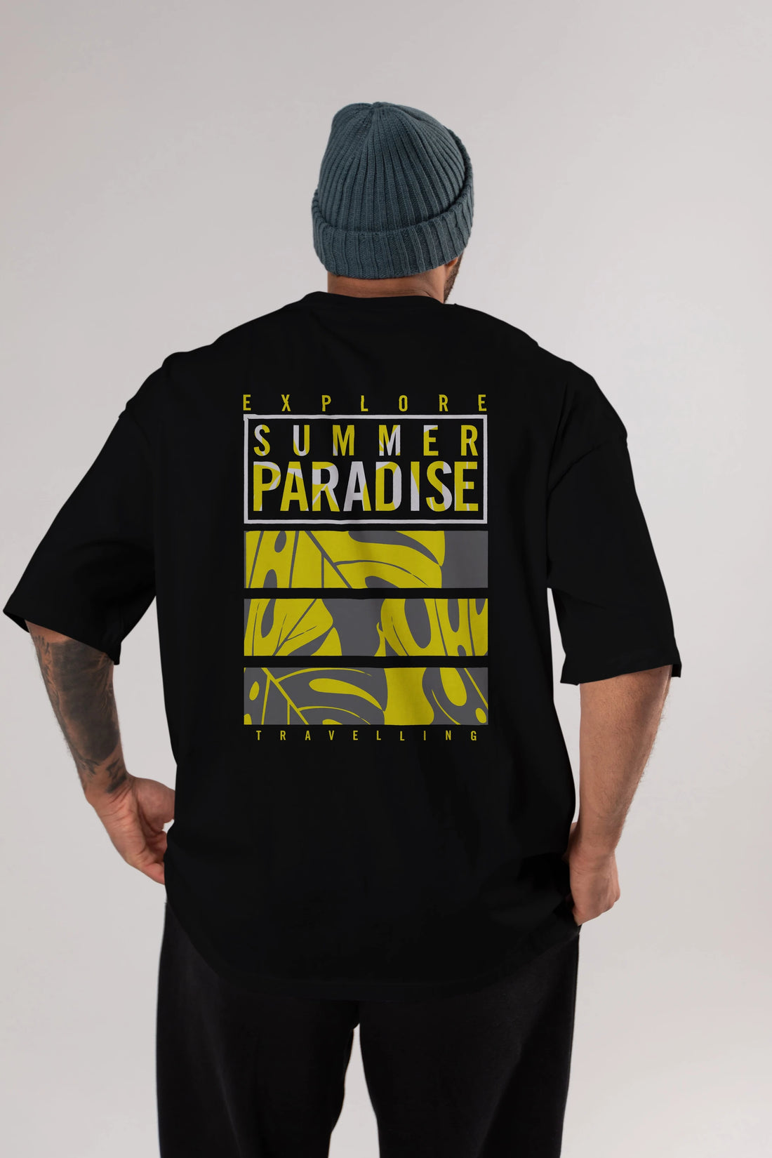 Summer Paradise Arka Baskılı Oversize t-shirt Erkek Kadın Unisex