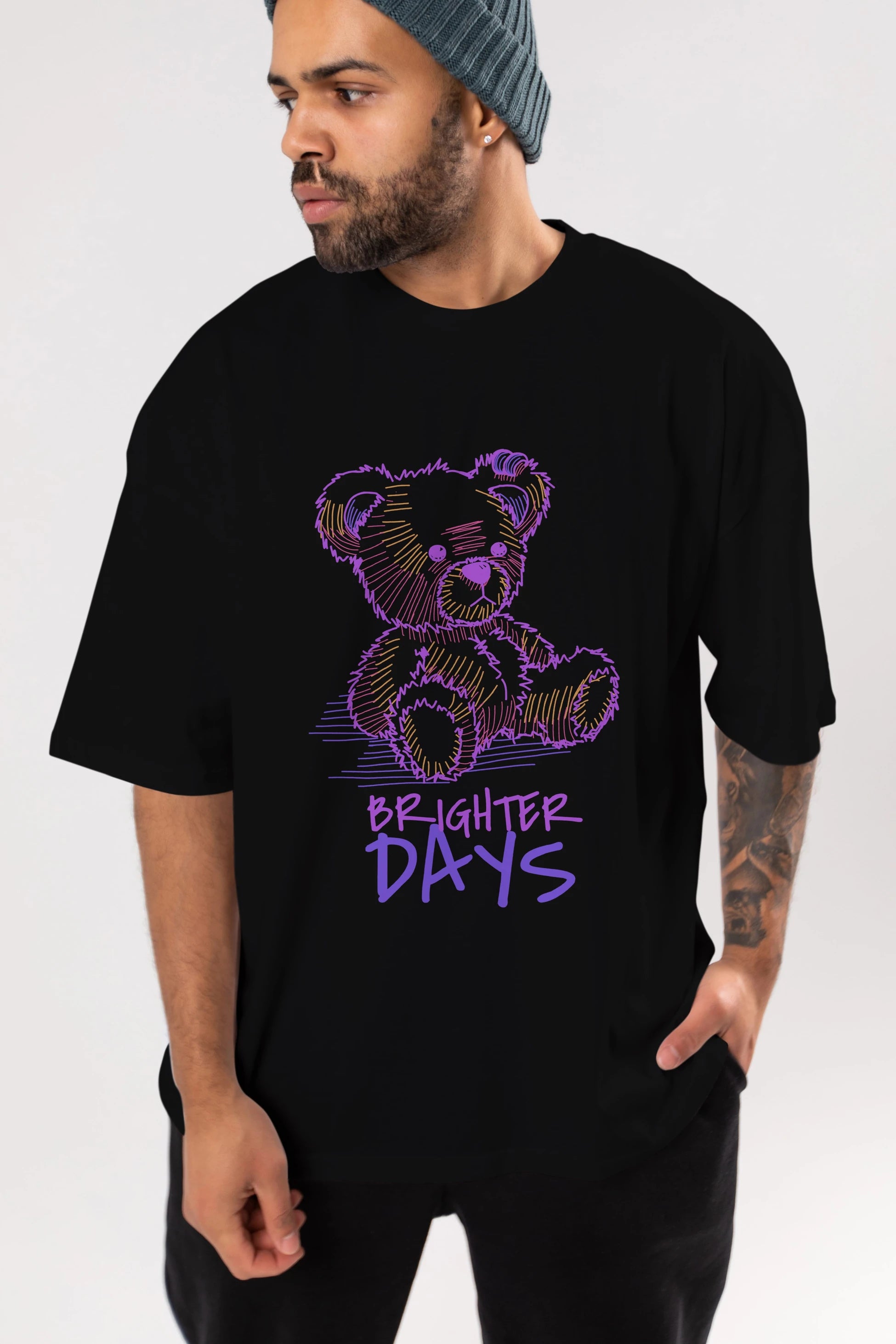Brighter Days Ön Baskılı Oversize t-shirt Erkek Kadın Unisex