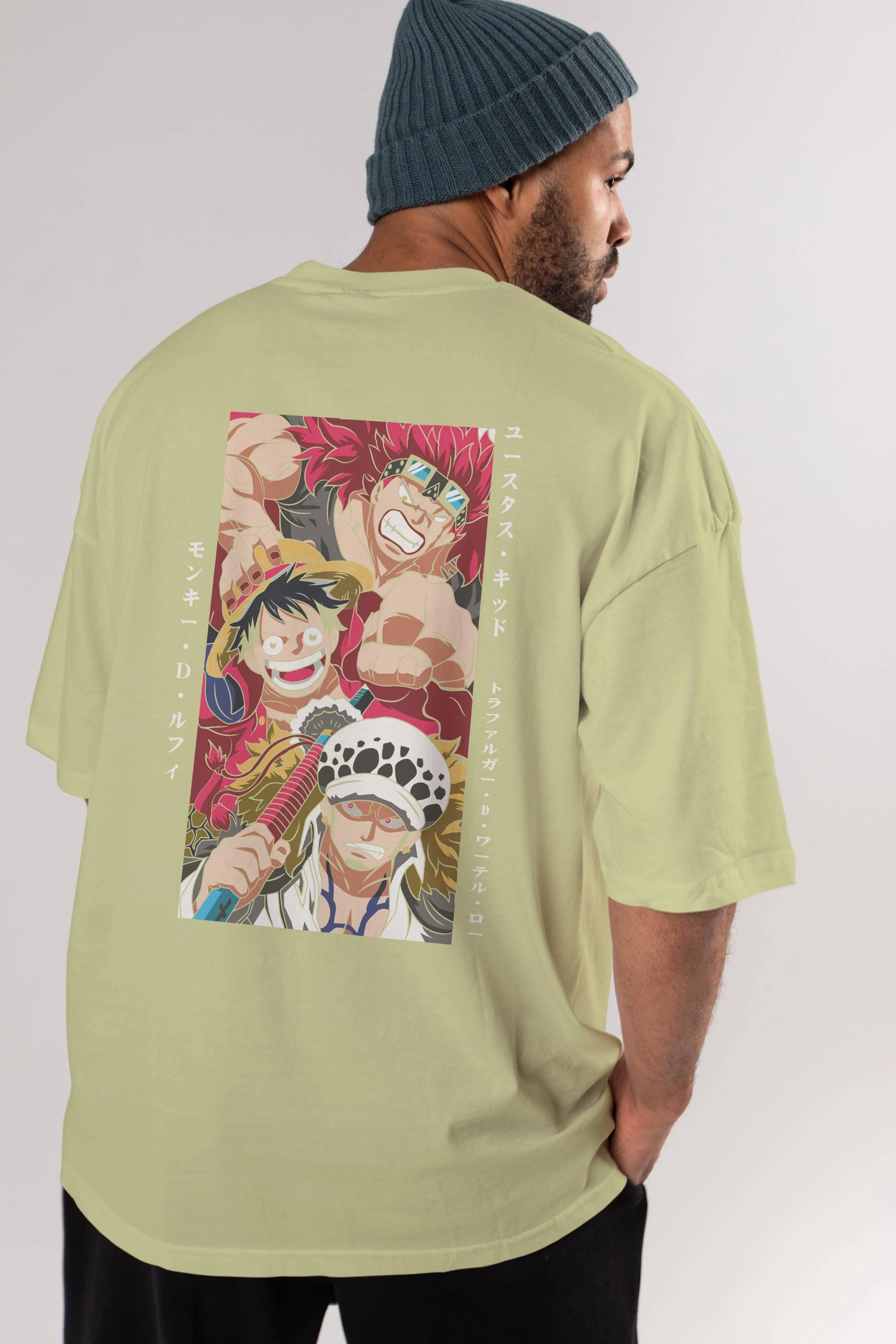 SUPER NOVAS one piece Anime Arka Baskılı Oversize t-shirt Erkek Kadın Unisex