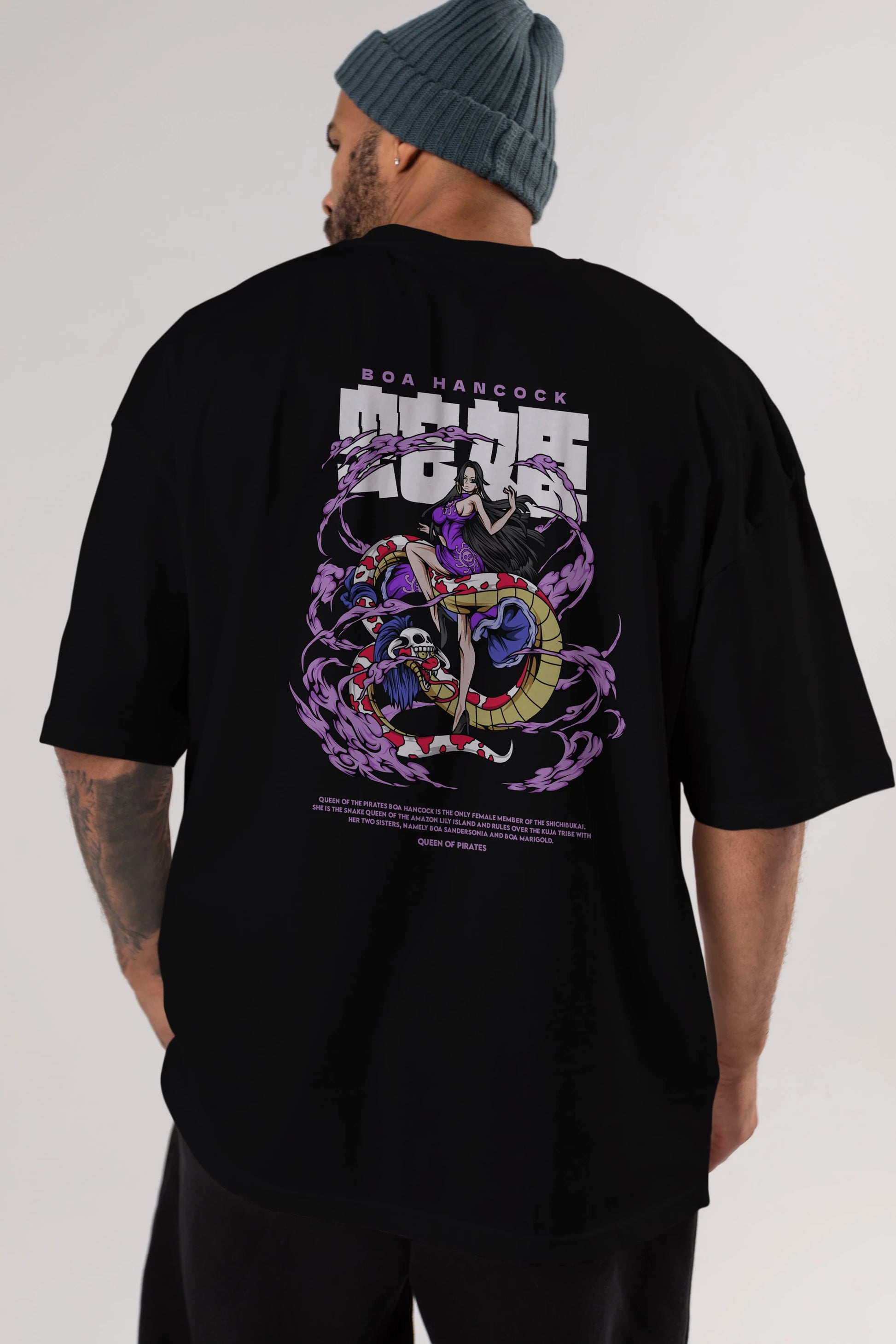 Boa Hancock Anime Arka Baskılı Oversize t-shirt Erkek Kadın Unisex