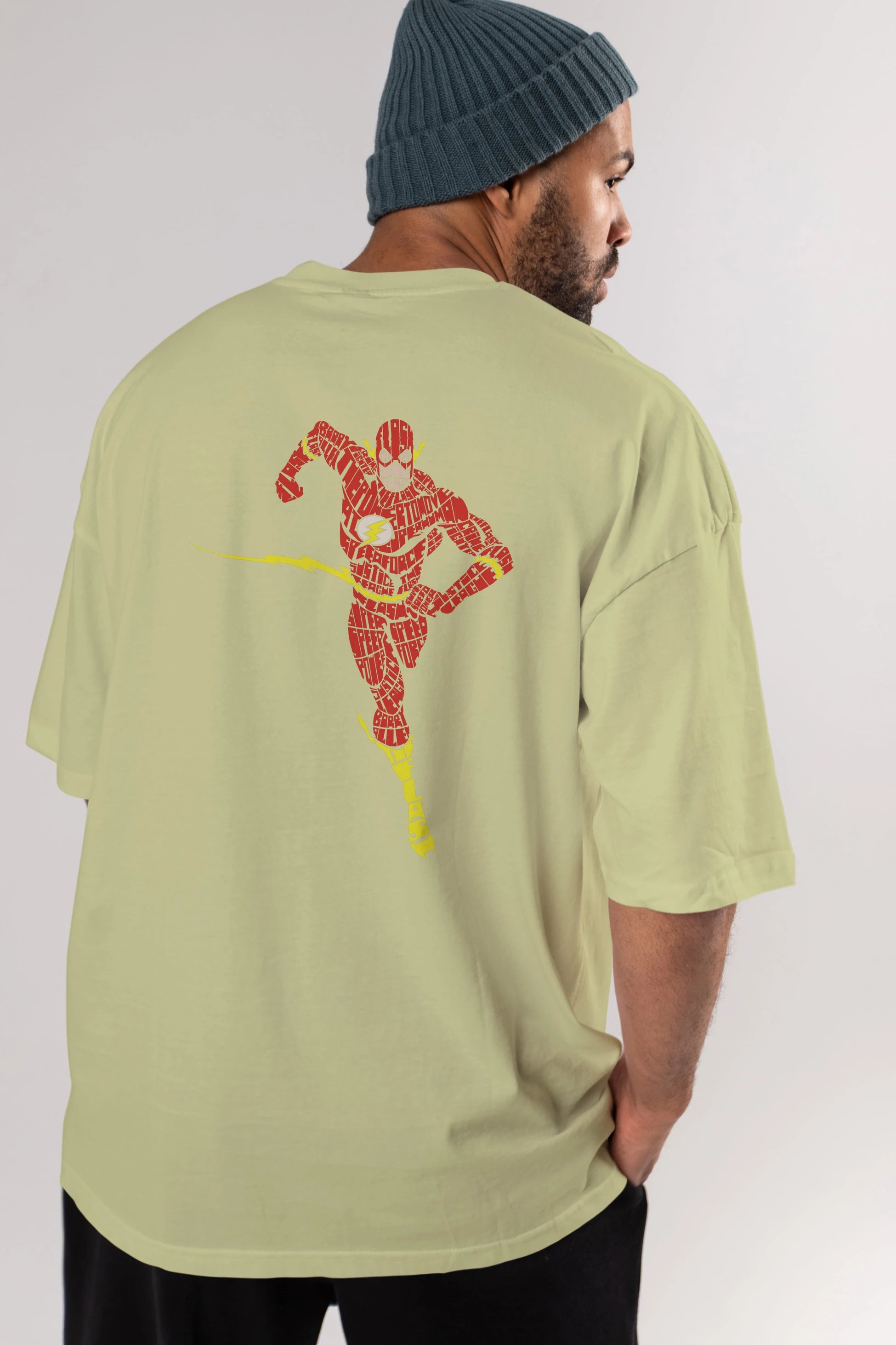 The Flash Arka Baskılı Oversize t-shirt %100 pamuk Erkek Kadın Unisex