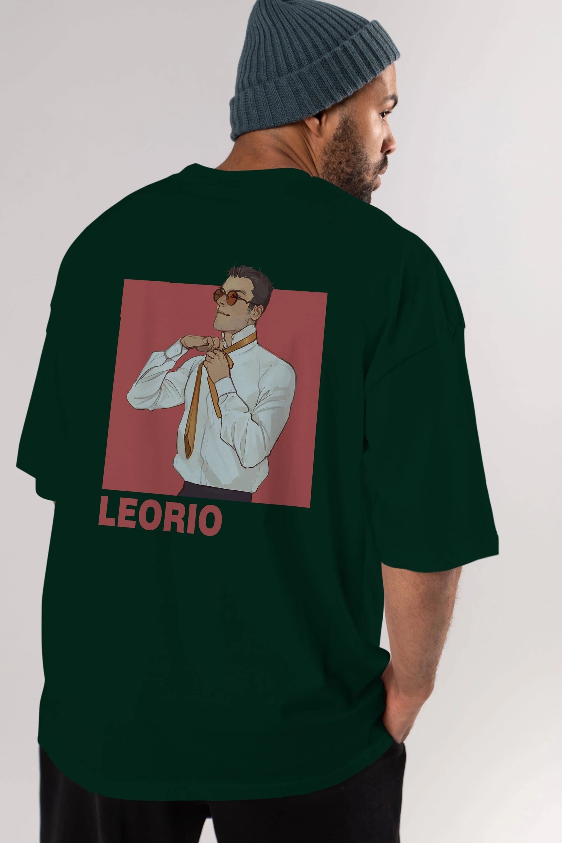 Leorio Paladiknight 5 Anime Arka Baskılı Oversize t-shirt Erkek Kadın Unisex