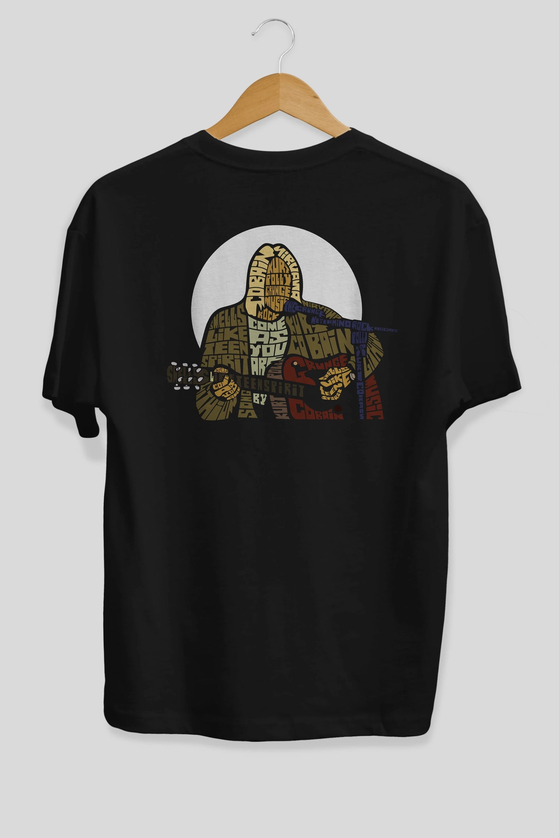 Kurt Cobain Arka Baskılı Oversize t-shirt %100 pamuk Erkek Kadın Unisex