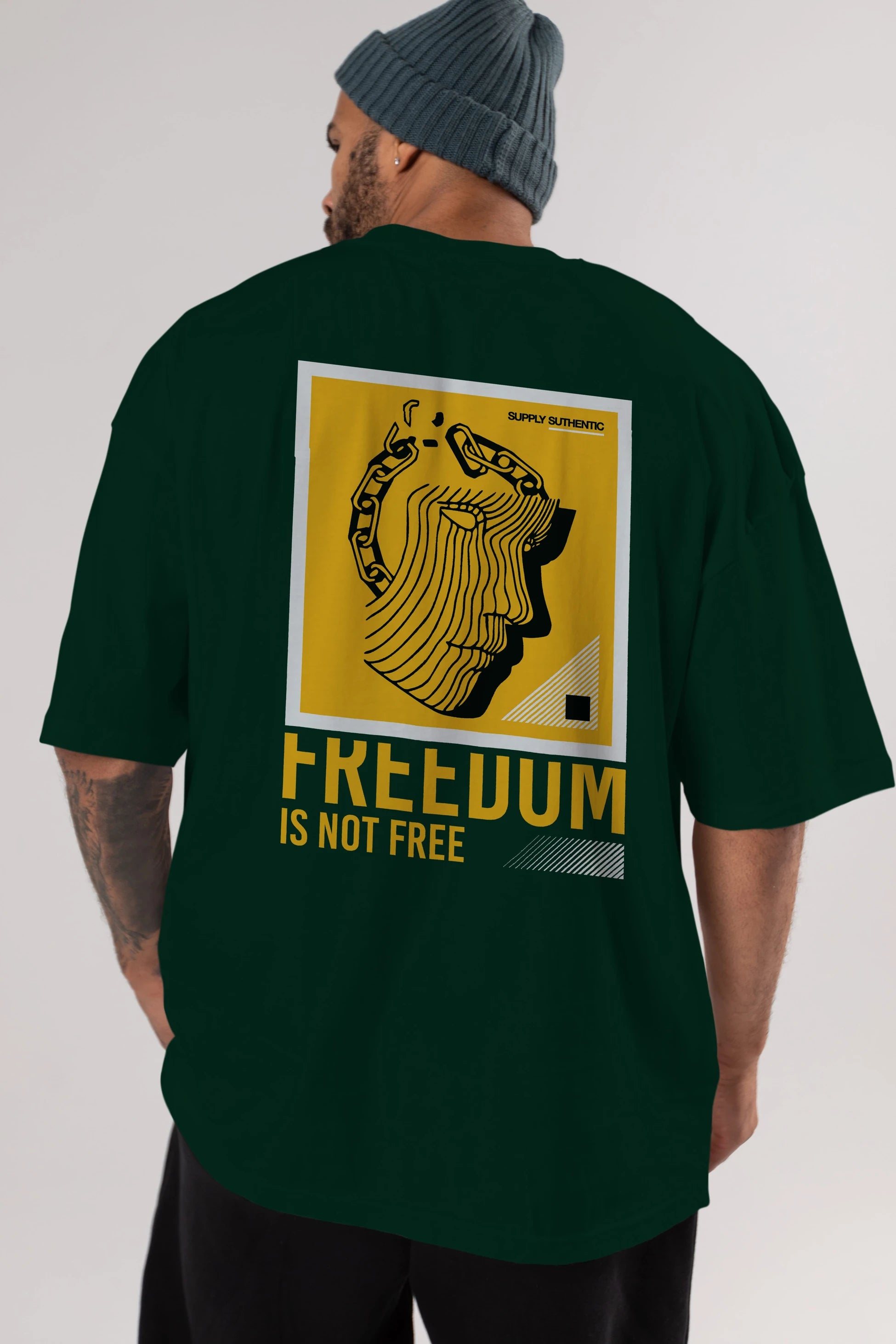 Freedom is Not Free Arka Baskılı Oversize t-shirt Erkek Kadın Unisex