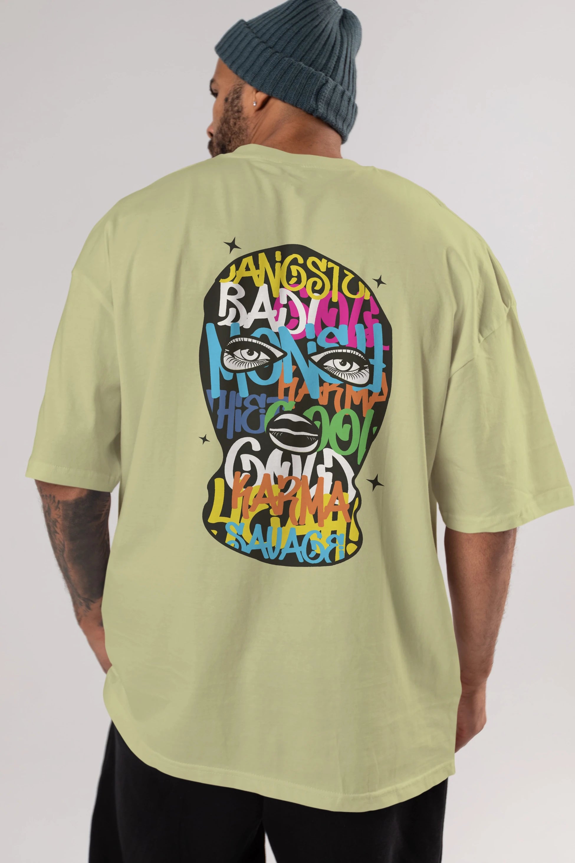 Karma Savage Arka Baskılı Oversize t-shirt Erkek Kadın Unisex