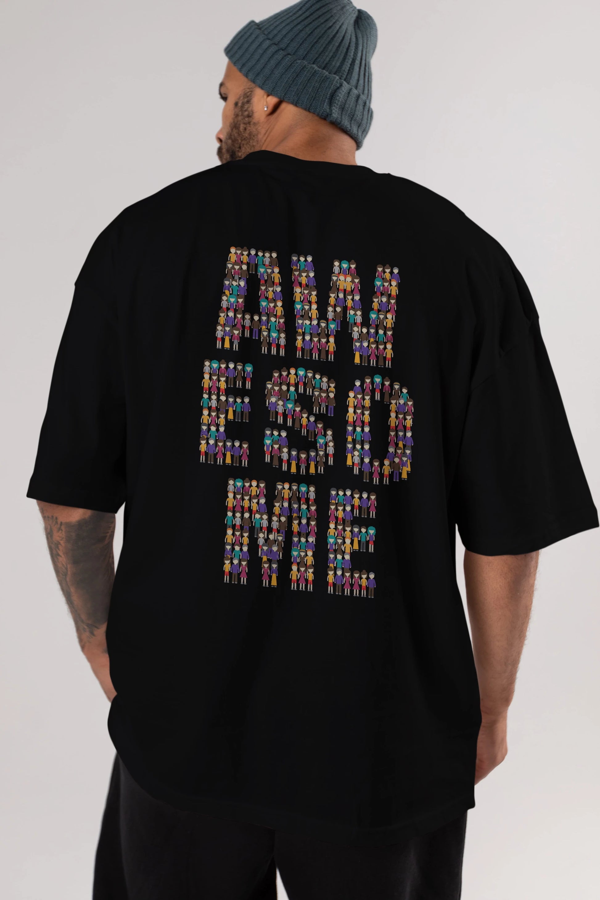 Awesome Arka Baskılı Oversize t-shirt %100 pamuk Erkek Kadın Unisex