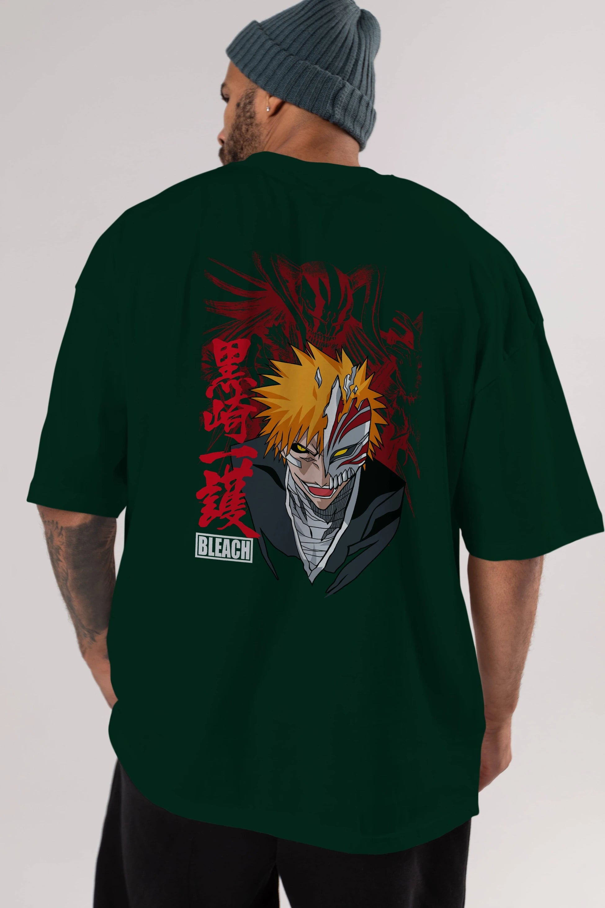 ICHIGO KUROSAKI VIZARD Anime Arka Baskılı Oversize t-shirt Erkek Kadın Unisex