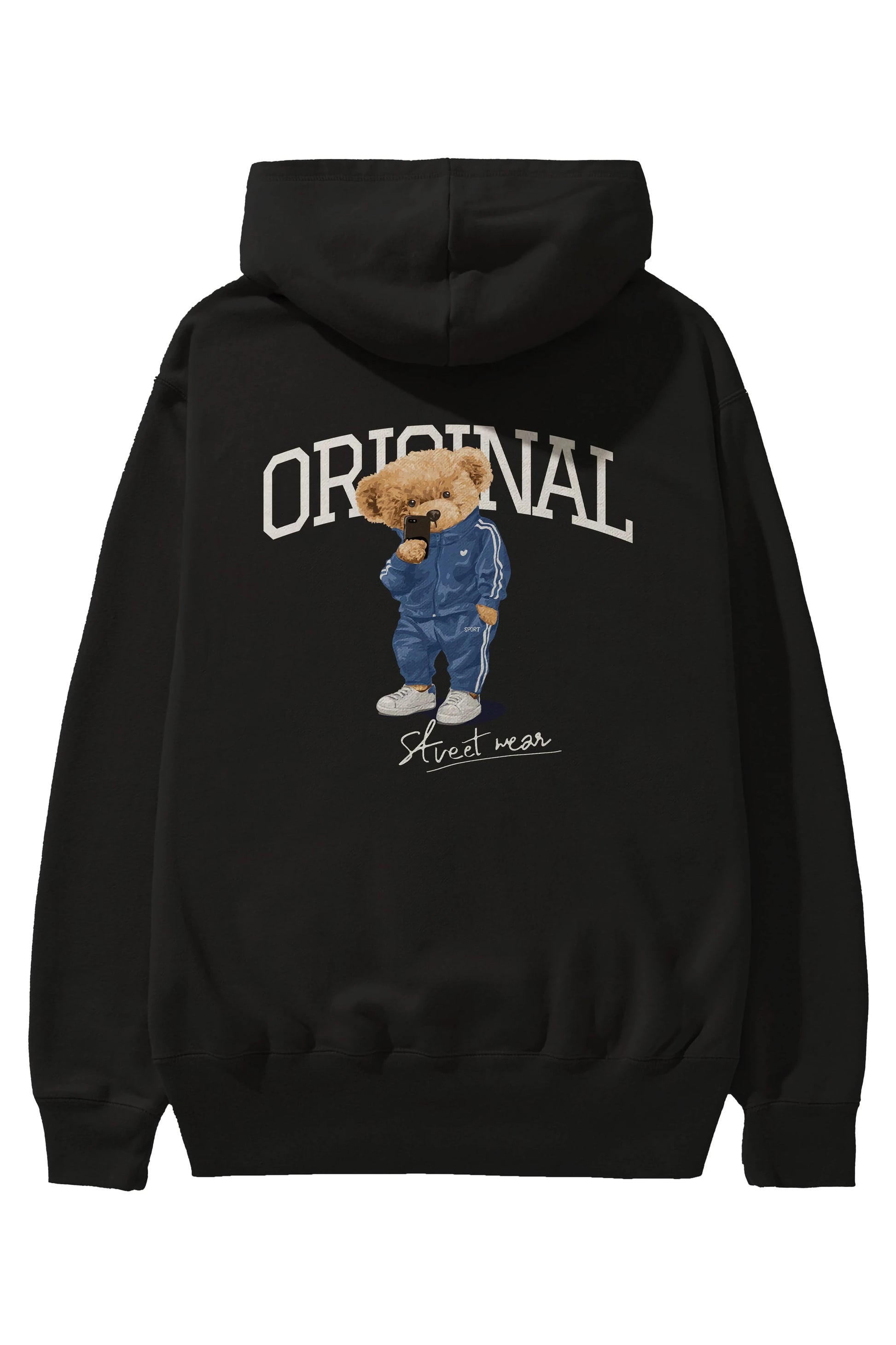Teddy Bear Original Arka Baskılı Hoodie Oversize Kapüşonlu Sweatshirt Erkek Kadın Unisex