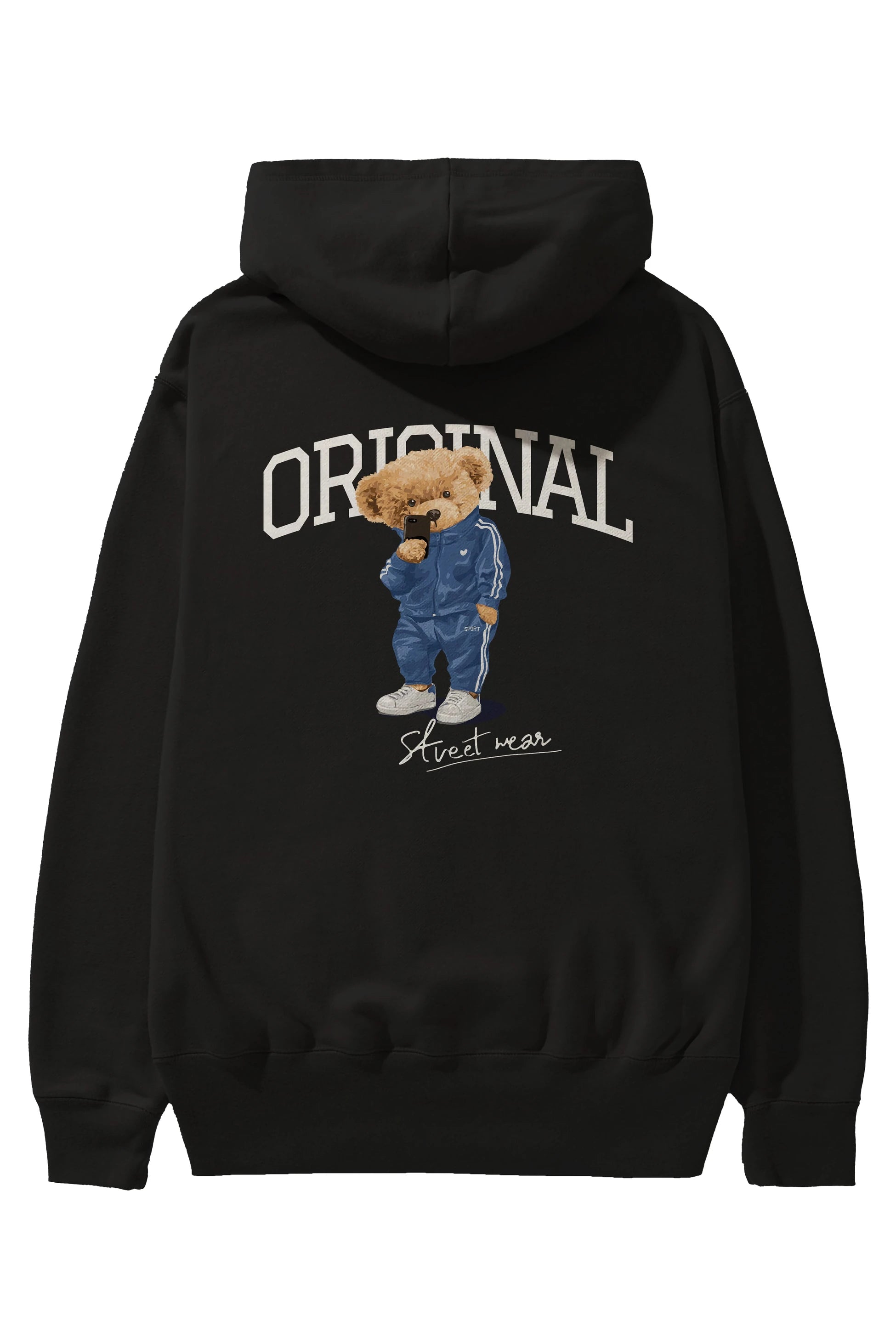 Teddy Bear Original Arka Baskılı Hoodie Oversize Kapüşonlu Sweatshirt Erkek Kadın Unisex