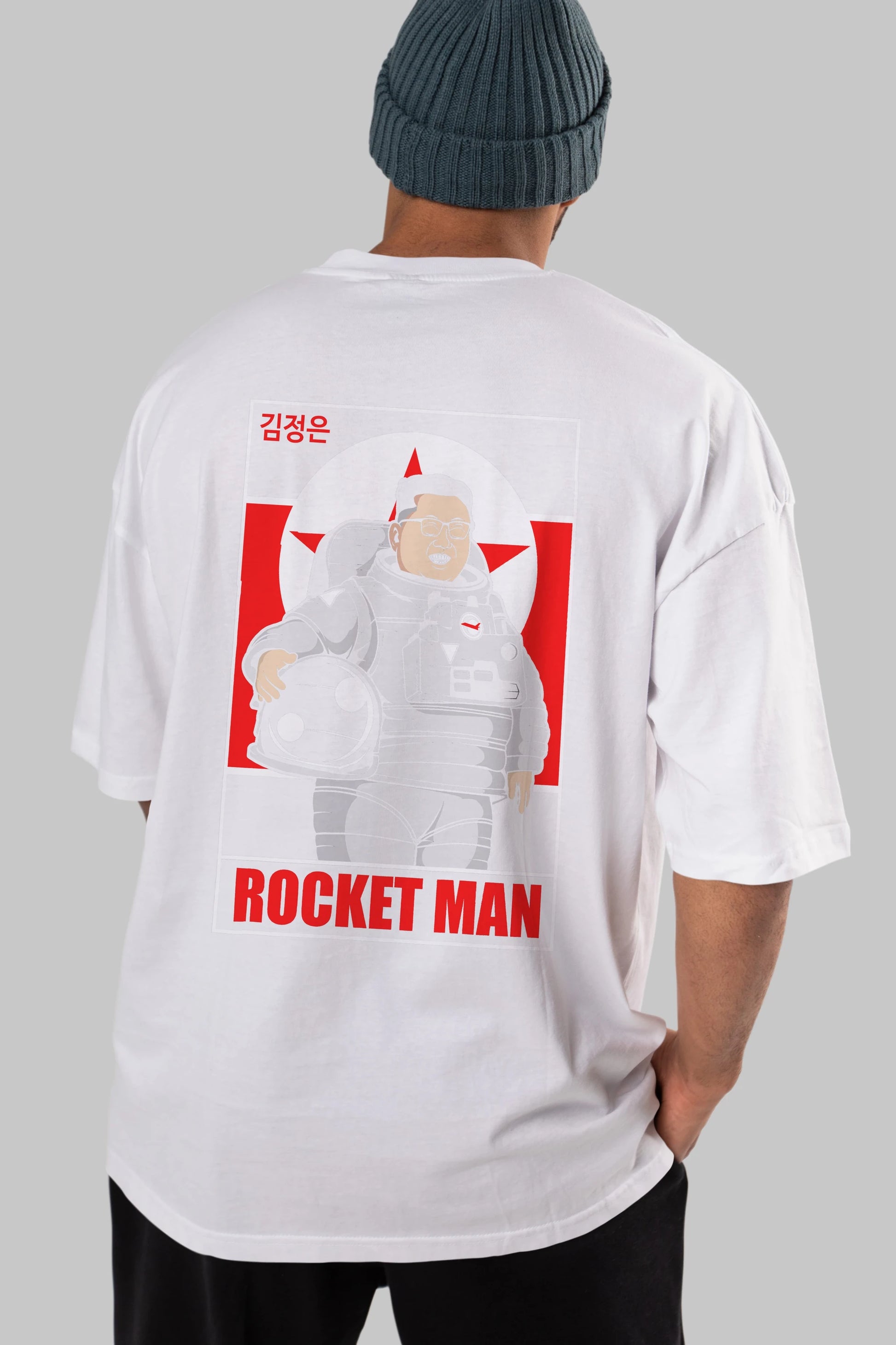 Astronot Kim Arka Baskılı Oversize t-shirt Erkek Kadın Unisex %100 Pamuk tişort