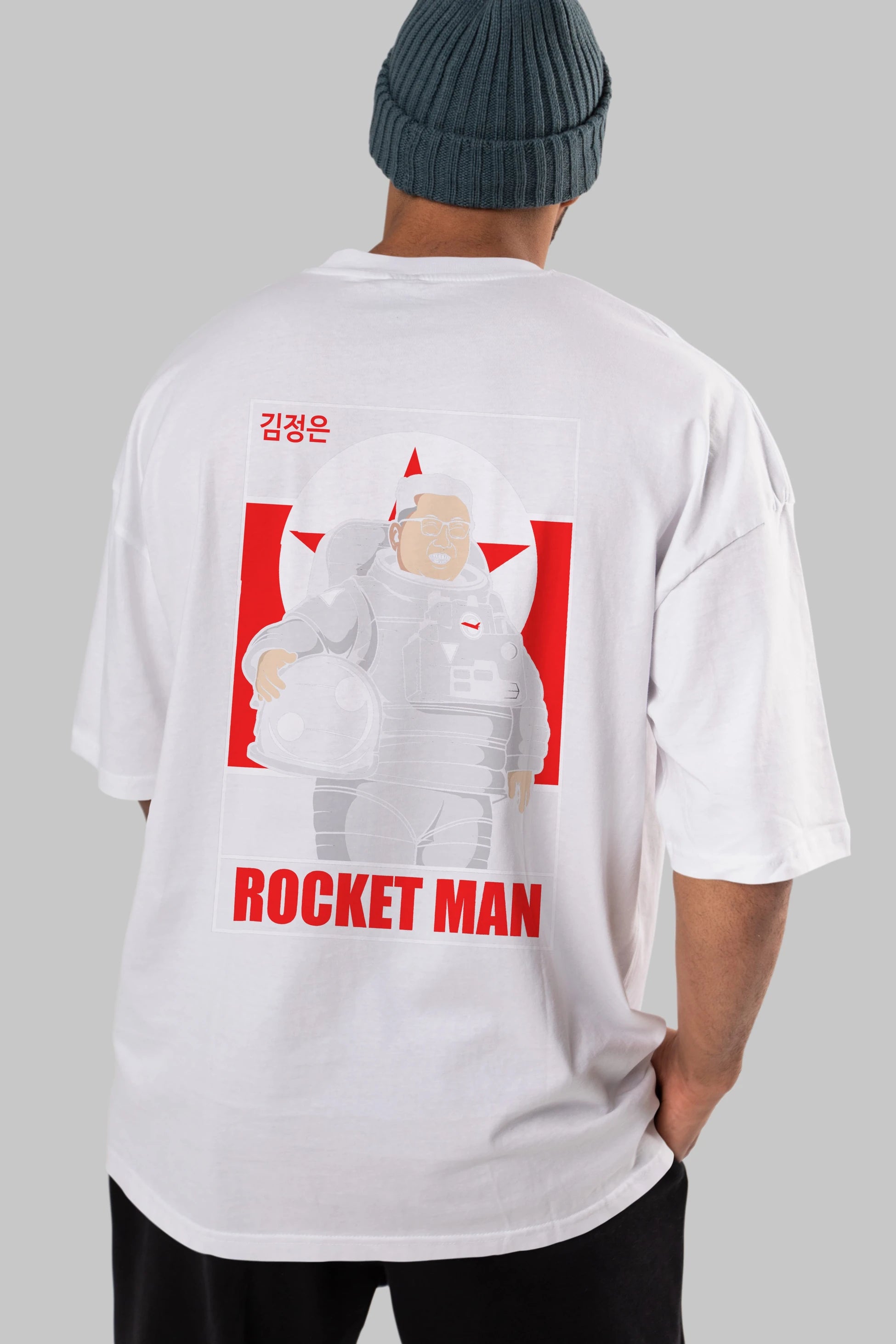 Astronot Kim Arka Baskılı Oversize t-shirt Erkek Kadın Unisex %100 Pamuk tişort