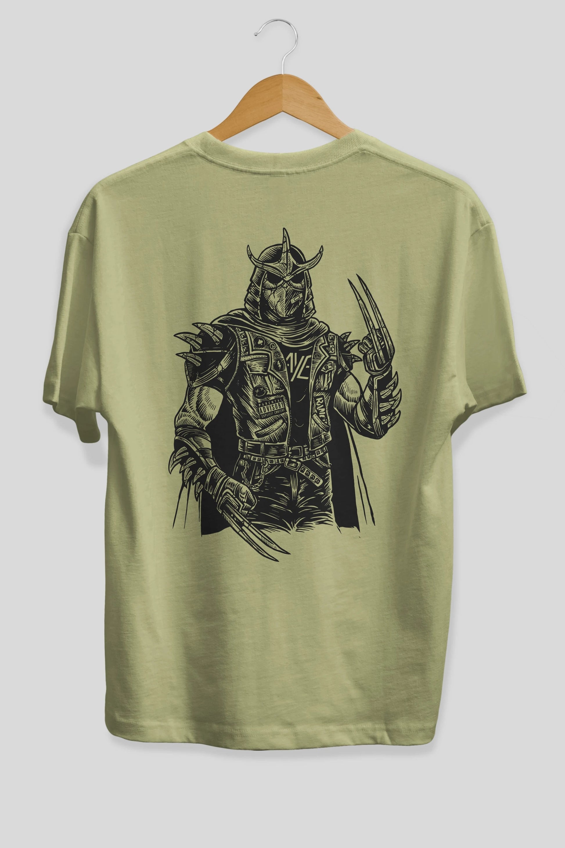 Shredder Punk Arka Baskılı Oversize t-shirt Erkek Kadın Unisex %100 Pamuk