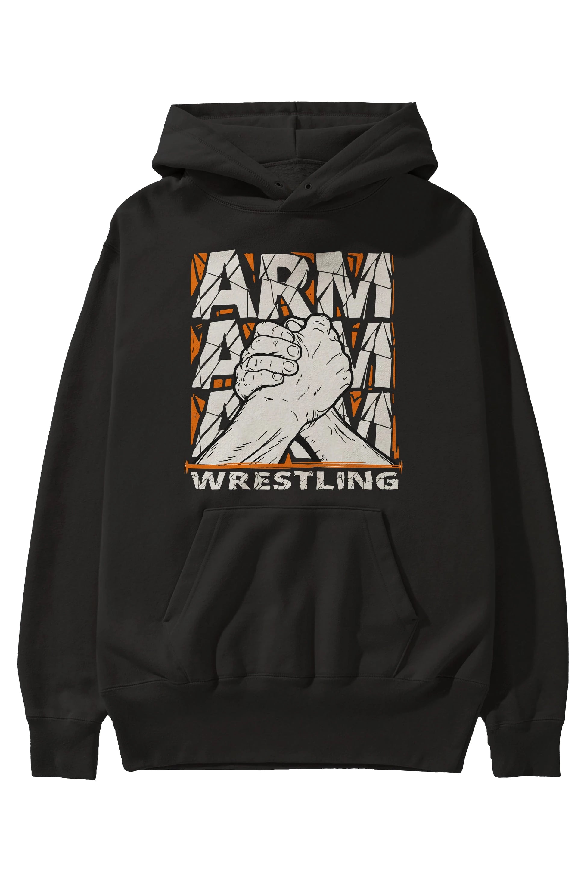 Arm Wrestling Ön Baskılı Hoodie Oversize Kapüşonlu Sweatshirt Erkek Kadın Unisex