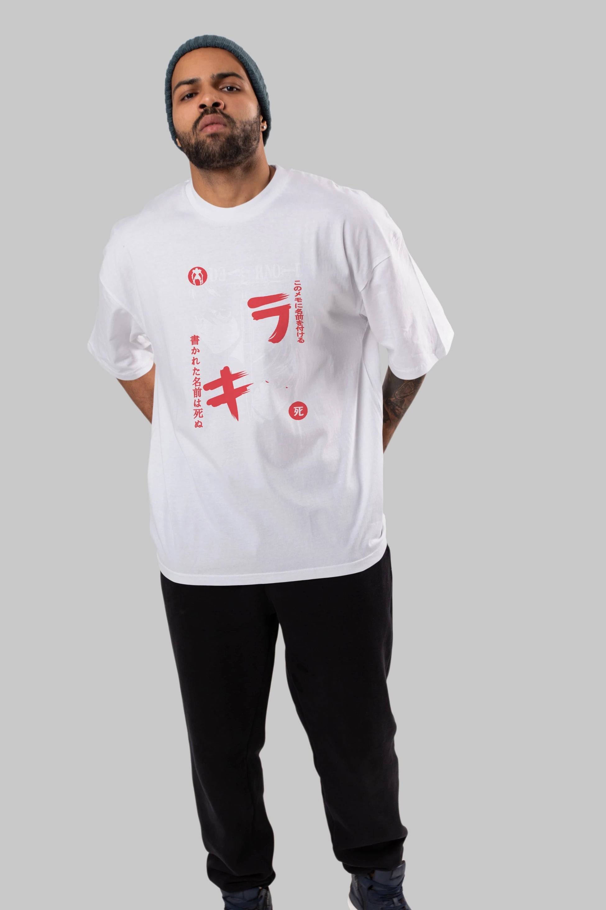 DEATHNOTE L vs KIRA Anime Ön Baskılı Oversize t-shirt %100 pamuk Erkek Kadın Unisex