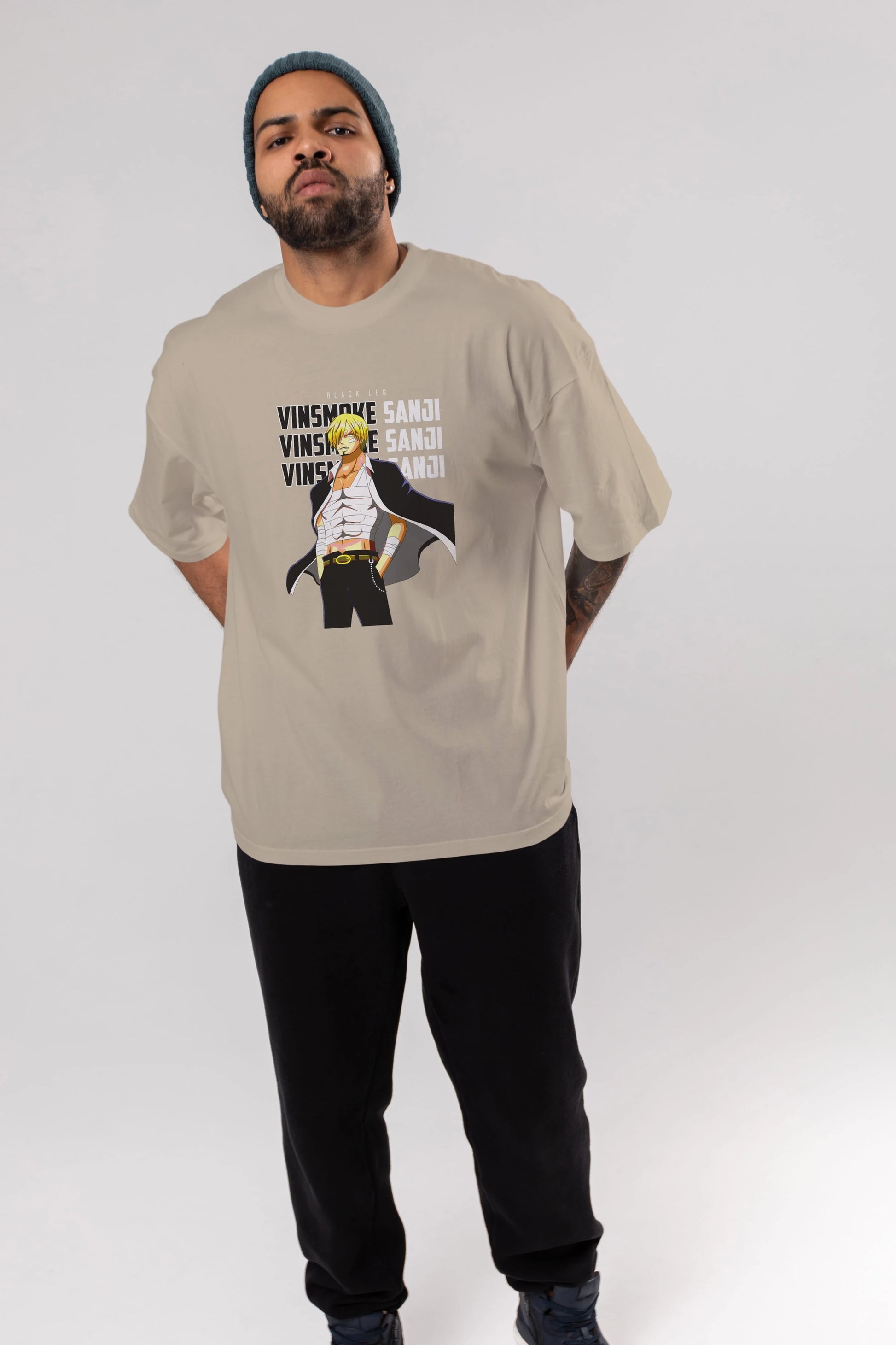 Sanji Anime Ön Baskılı Oversize t-shirt Erkek Kadın Unisex