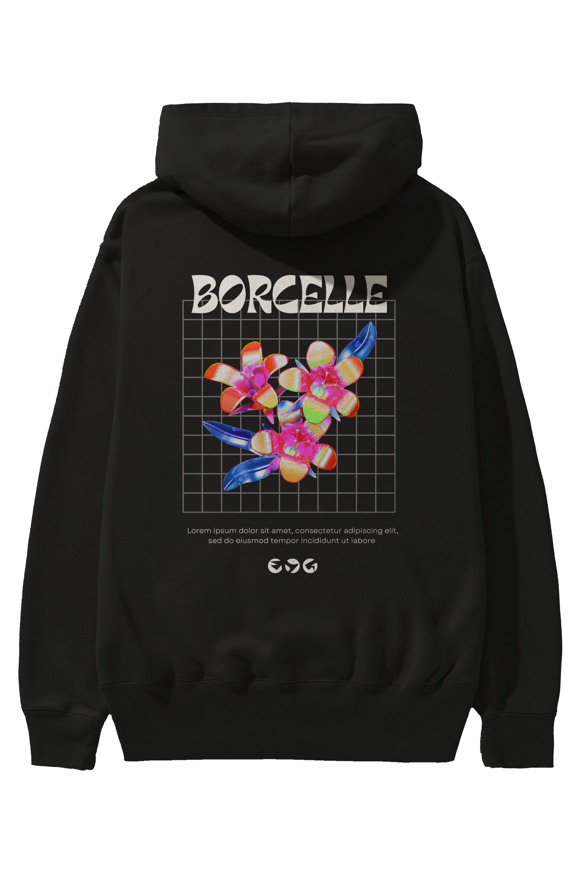 Borcelle Streetwear Arka Baskılı Oversize Hoodie Kapüşonlu Sweatshirt Erkek Kadın Unisex
